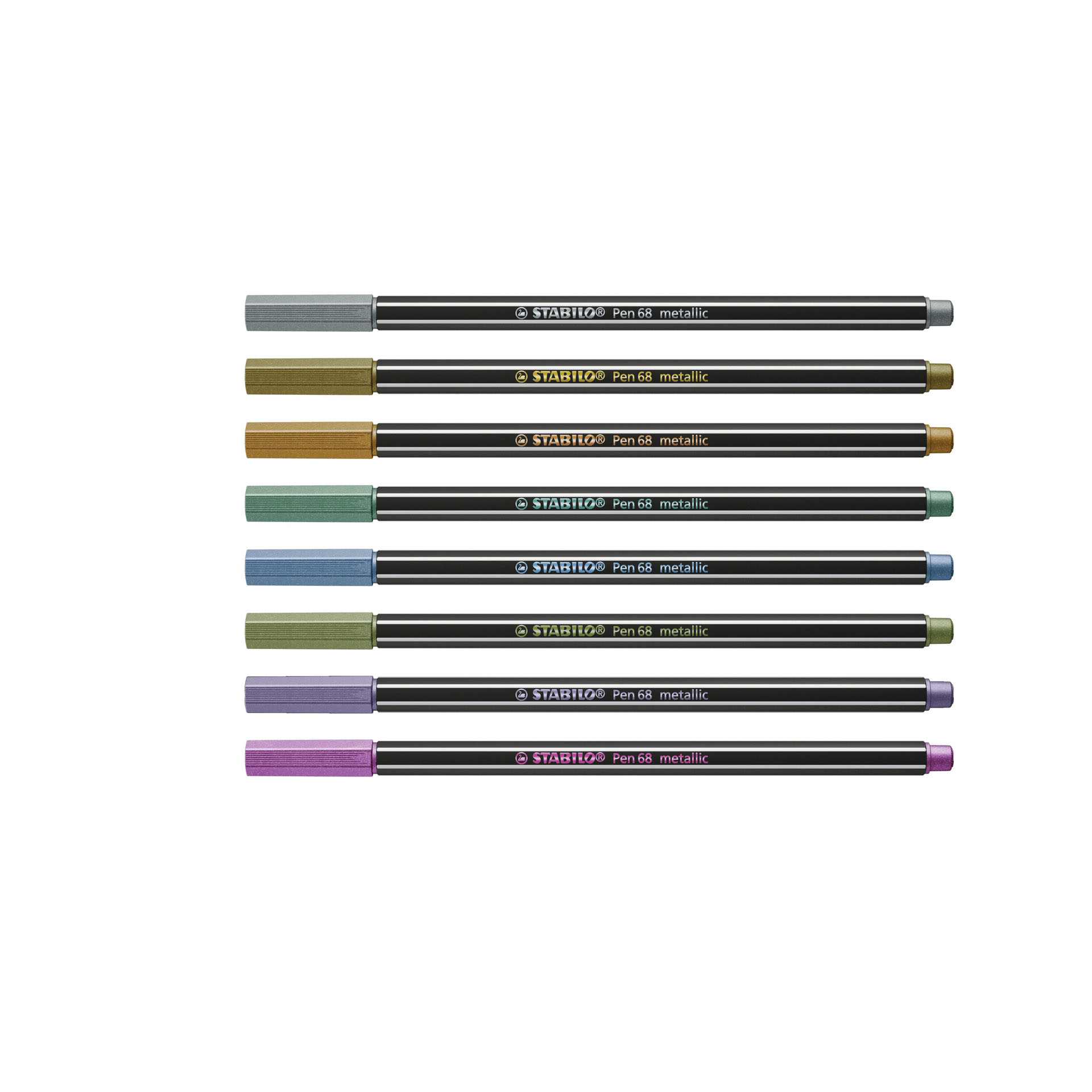 Pennarello Premium Metallizzato STABILO Pen 68 metallic -Scatola in metallo da 8, , large