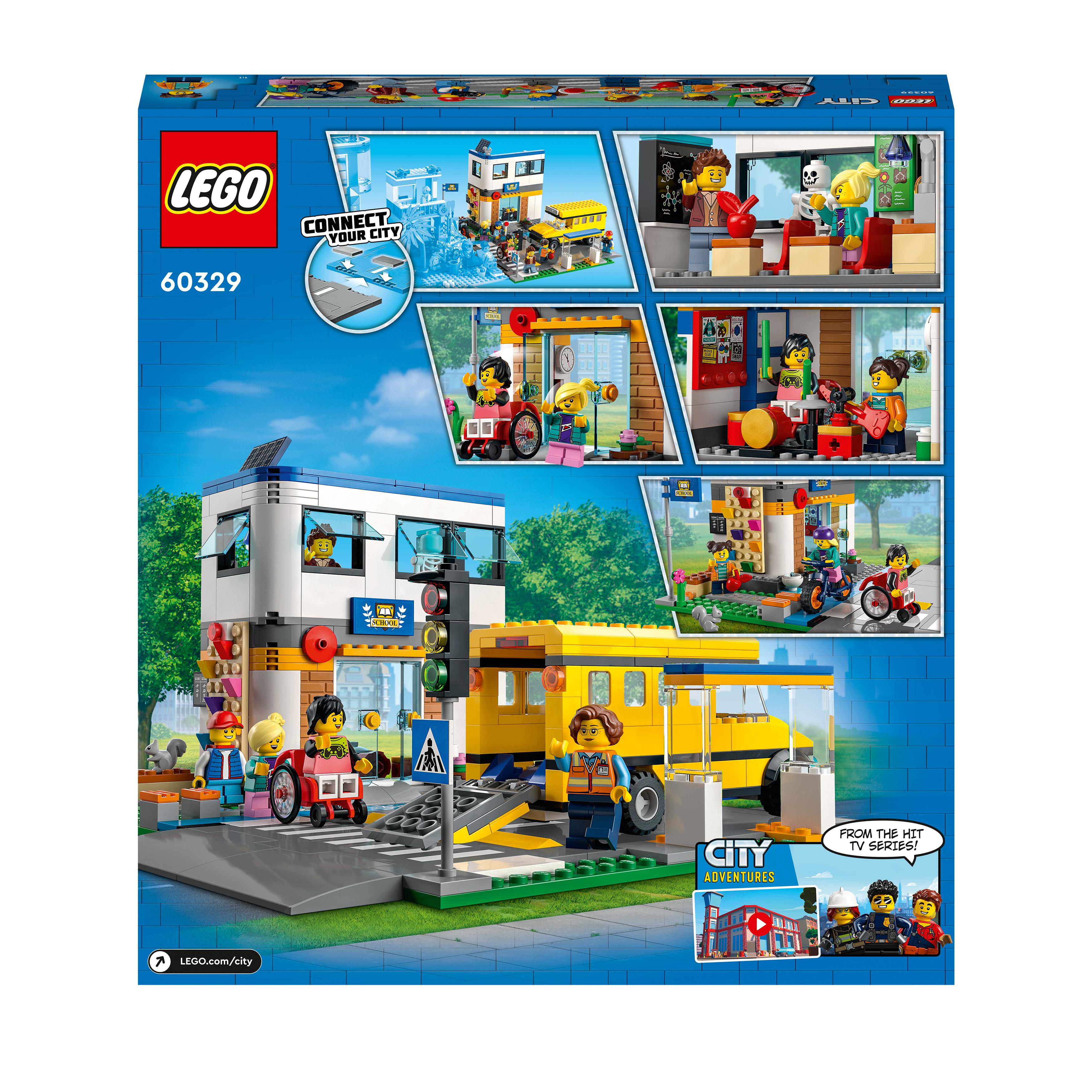 LEGO City Giorno di Scuola, Set Serie Adventures con Autobus Giocattolo, 2 Aule 60329, , large