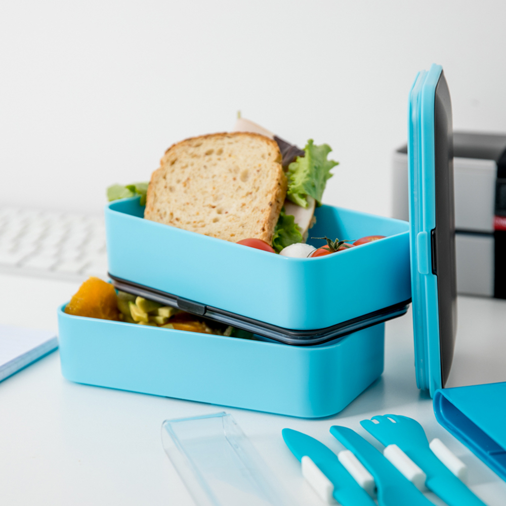 Doppio contenitore porta pranzo, , large