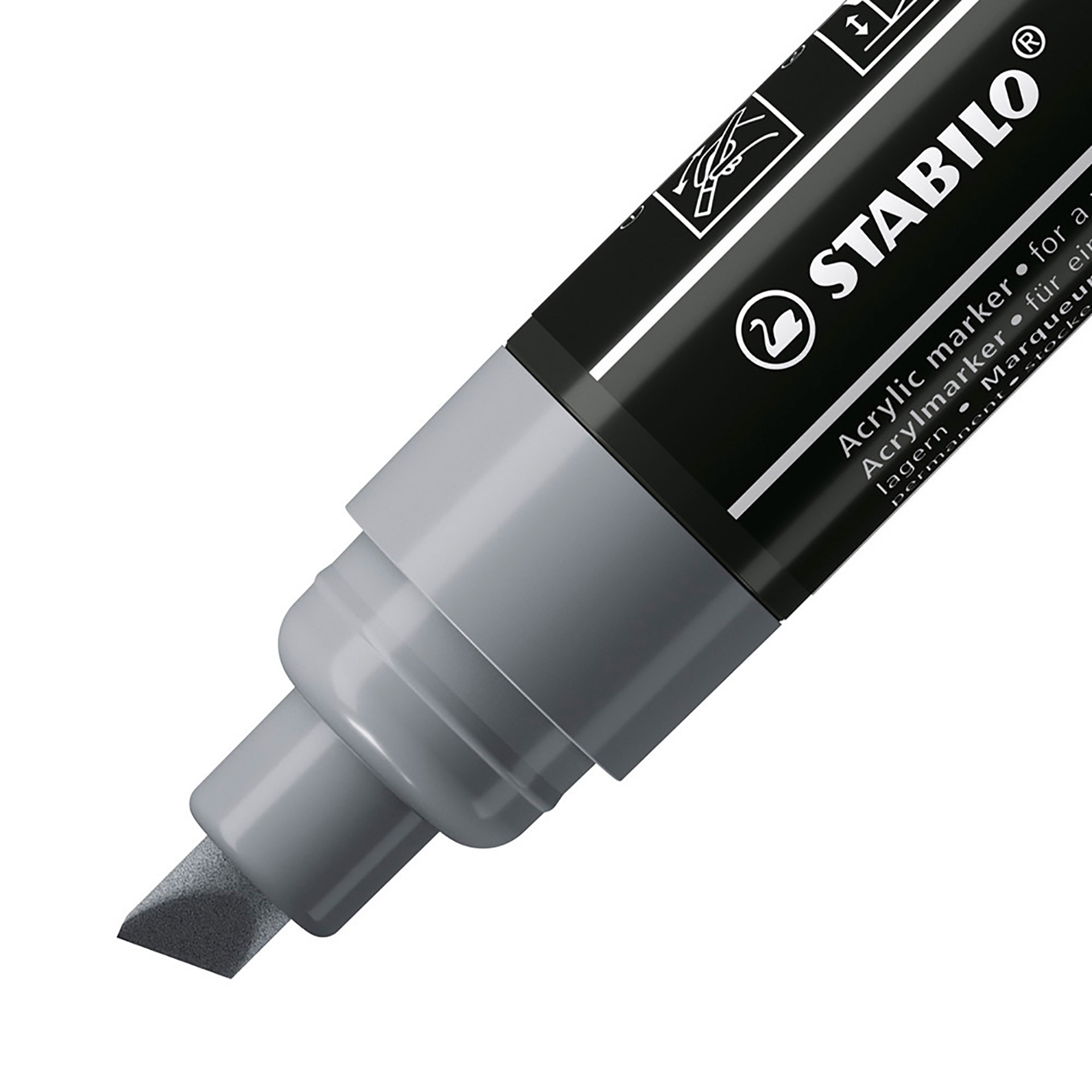 Stabilo Free Acrylic - T800c Punta A Scalpello 4-10mm - Confezione Da 5 - Grigio, , large