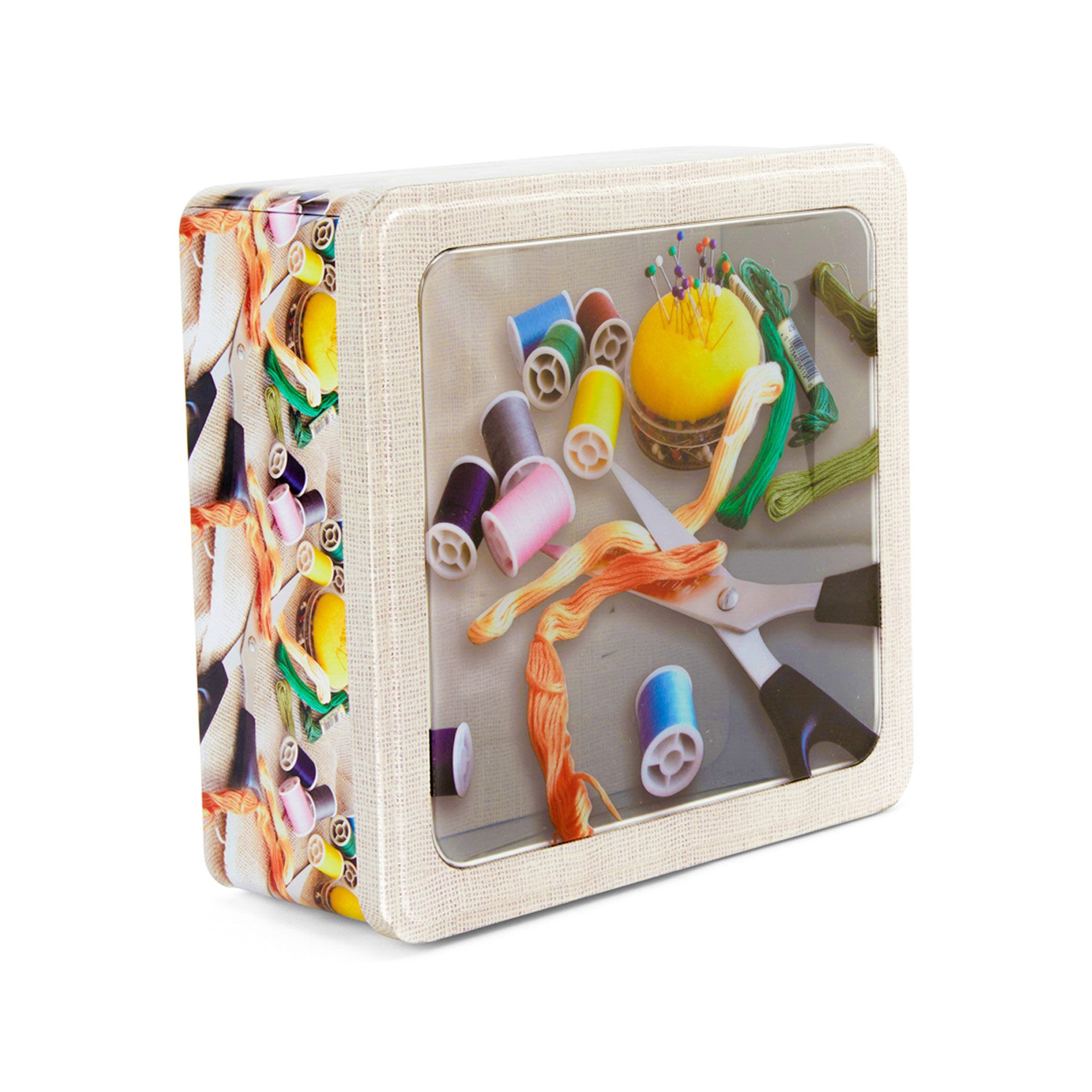 Scatola in latta cucito, , large