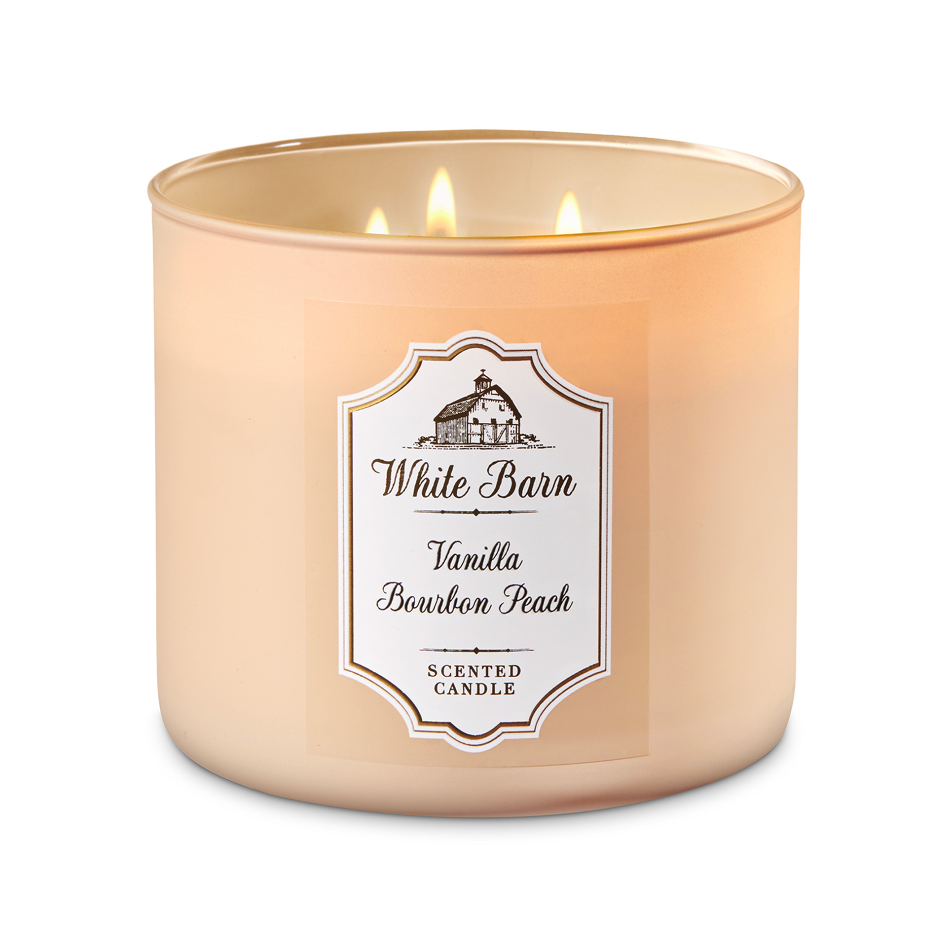 Vanilla Bourbon Peach Candela profumata decorativa 3 stoppini con oli essenziali, , large