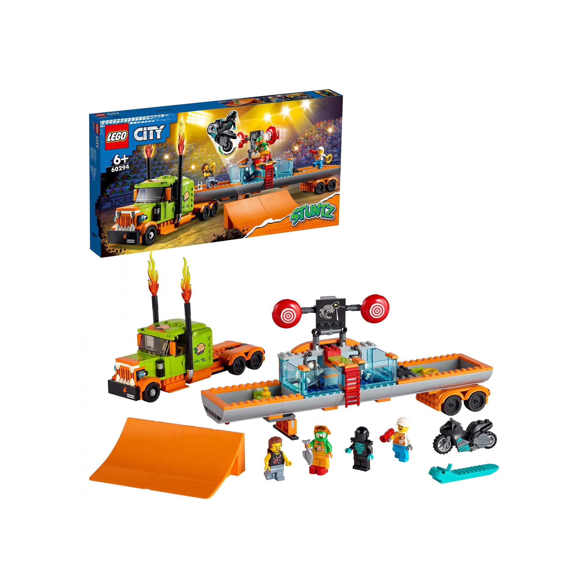 LEGO City Stuntz Truck dello Stunt Show, Set da Costruzione con Moto giocattolo 60294, , large