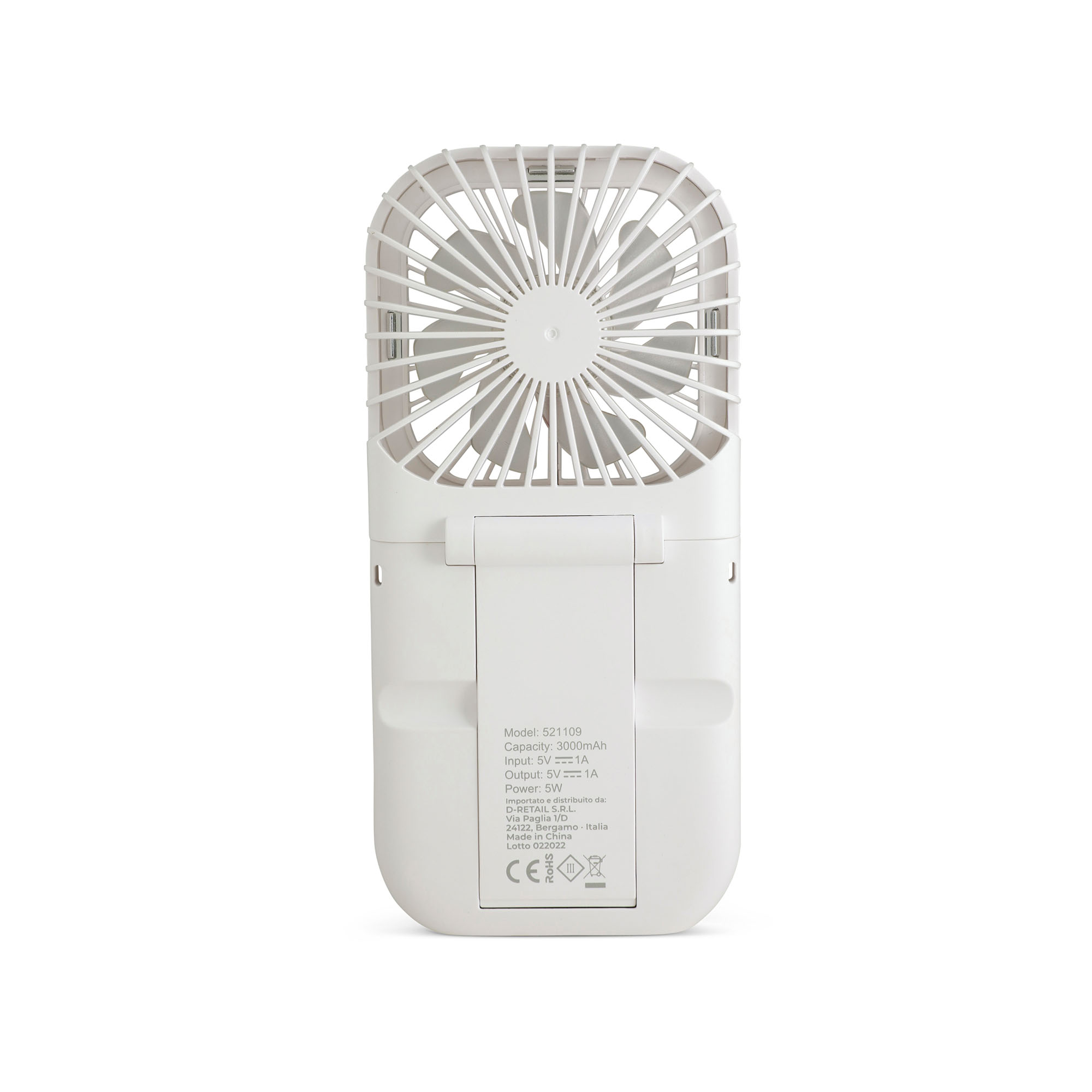 Mini ventilatore portatile ricaricabile con power bank, , large