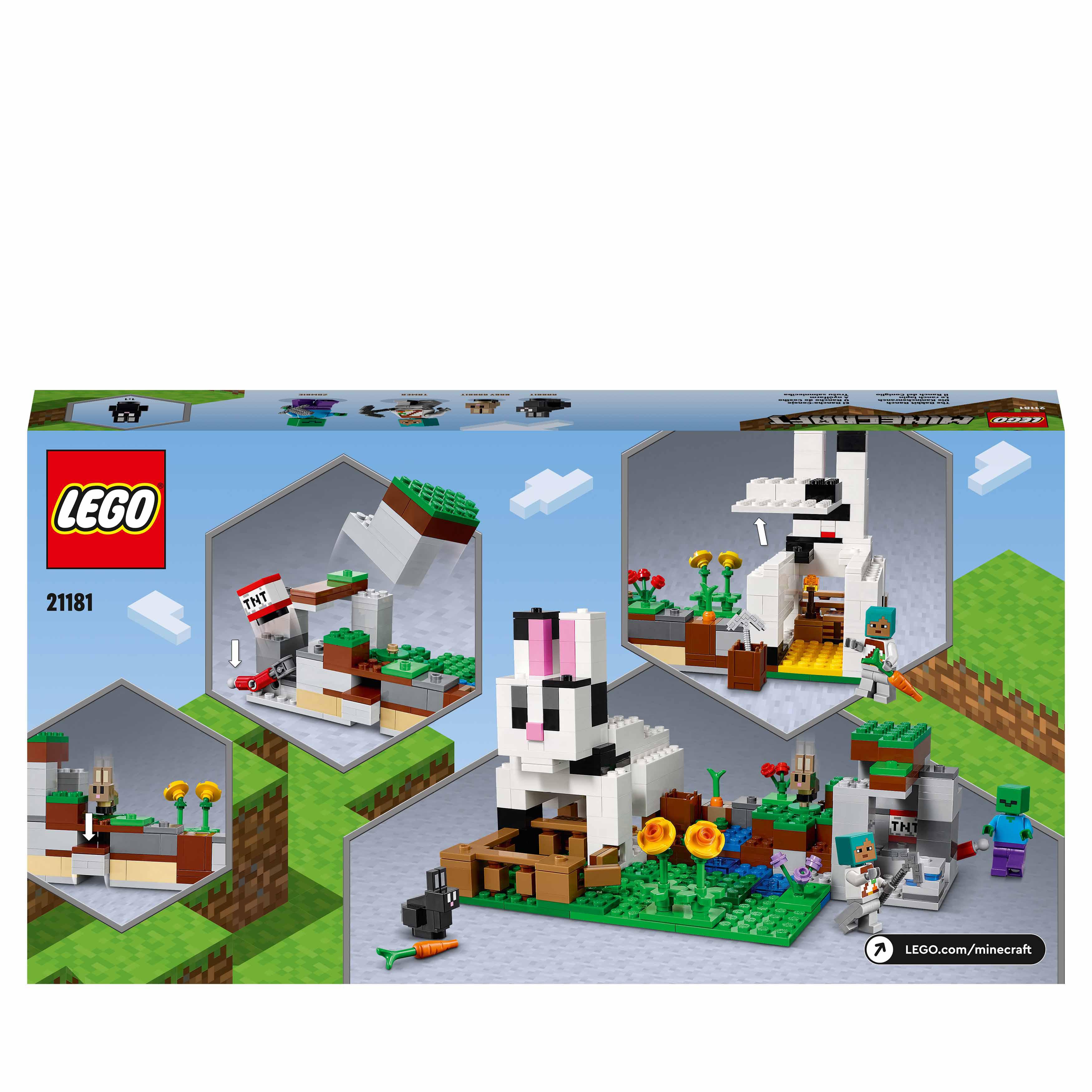 LEGO Minecraft Il Ranch del Coniglio, Giochi per Bambini e Bambine di 8 Anni con 21181, , large