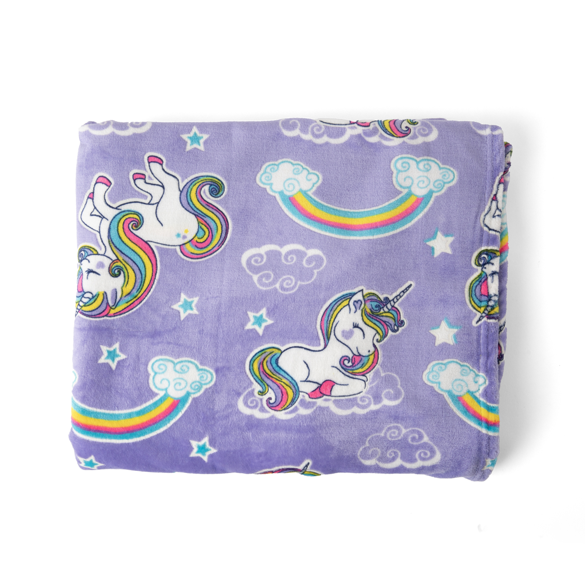 Coperta In Pile Fluorescente - Unicorni - 120x150, , large