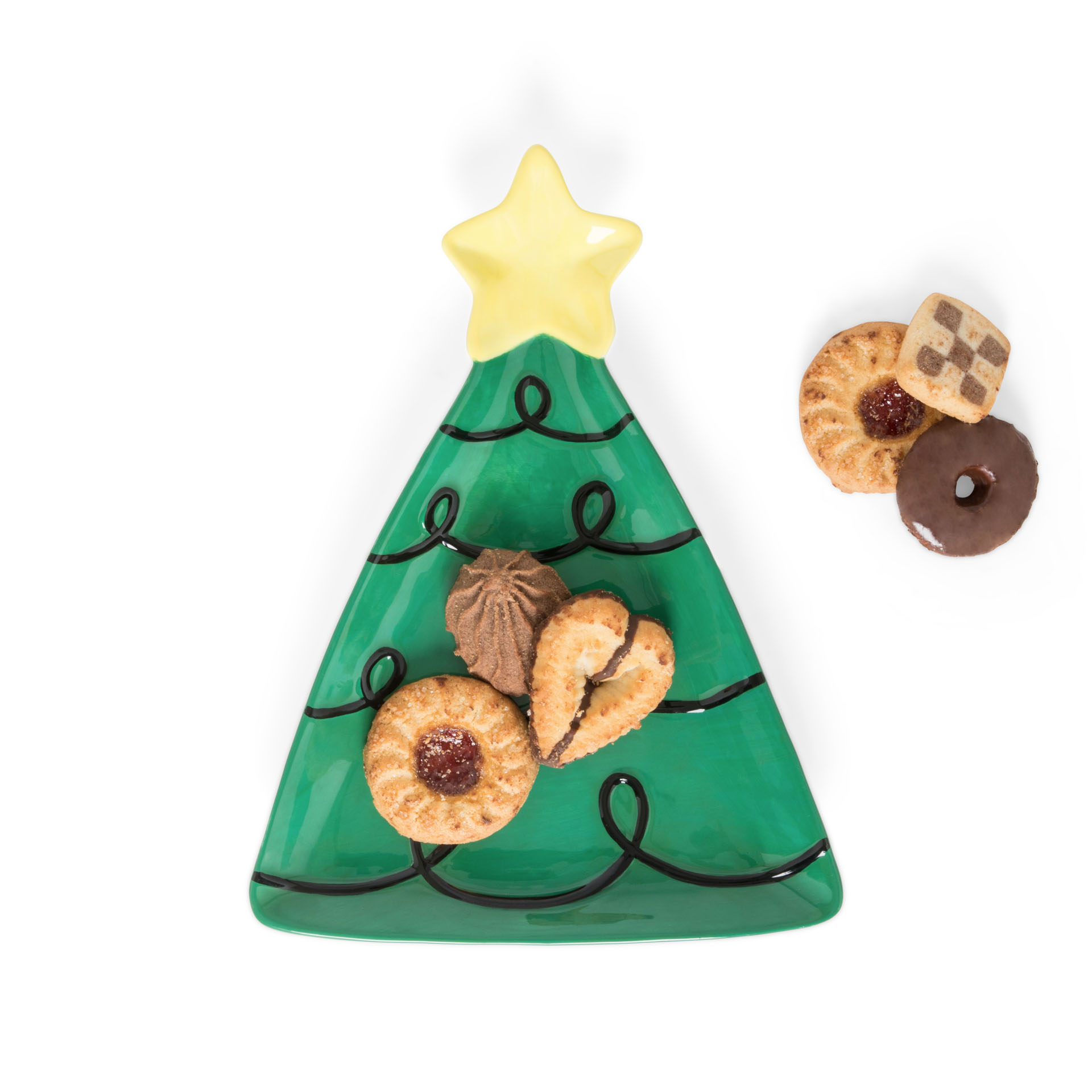 Piatto in ceramica albero di Natale, , large
