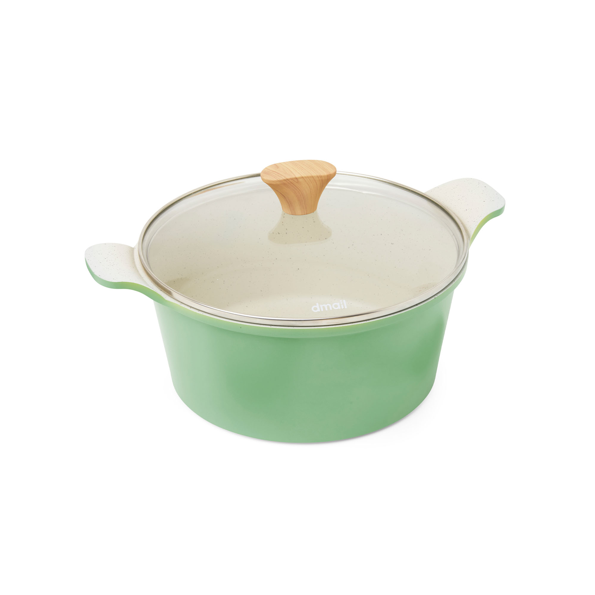 Casseruola in alluminio con coperchio in vetro diametro 24 cm colore verde, , large