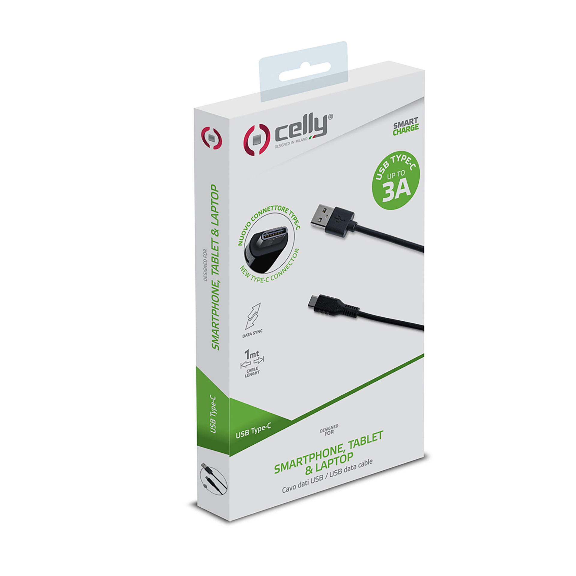 Cavo USB Type-C con connettore reversibile Celly, , large