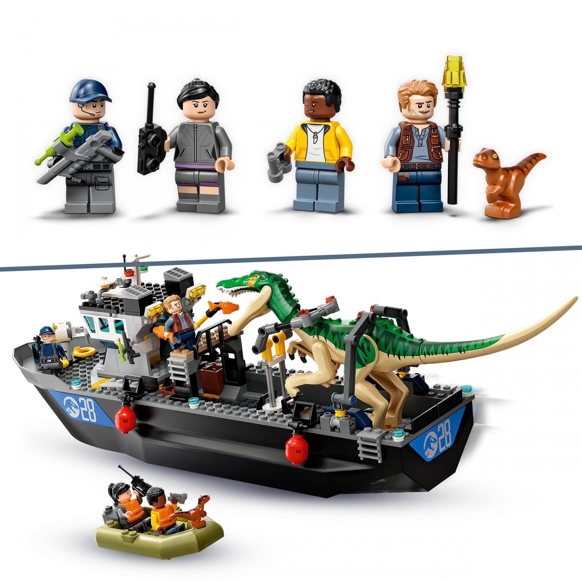 LEGO Jurassic World Fuga sulla Barca del Dinosauro Baryonyx, Regalo per Bambini  76942, , large