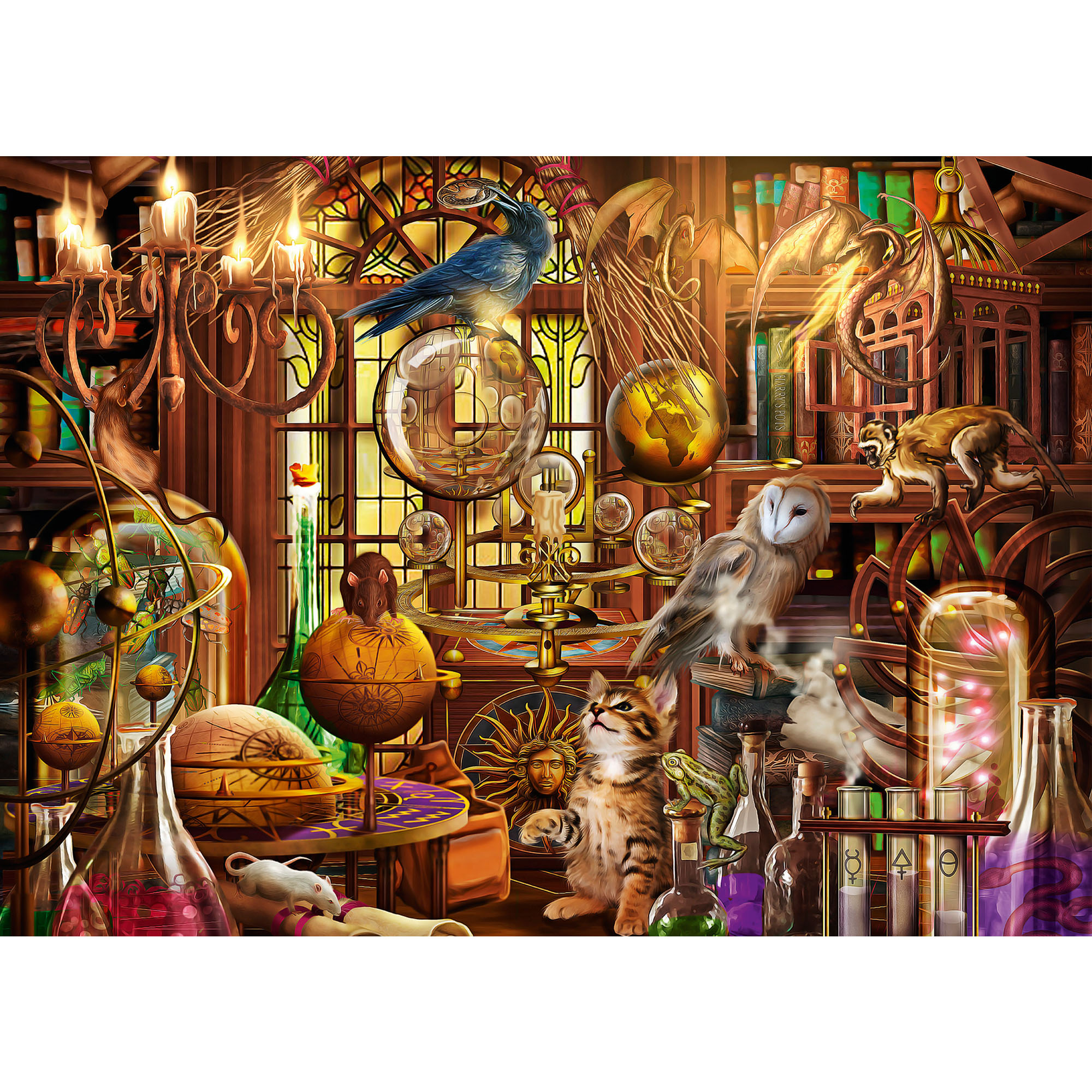 Ravensburger Puzzle 1000 pezzi 19834 - Laboratorio Di Merlino, , large