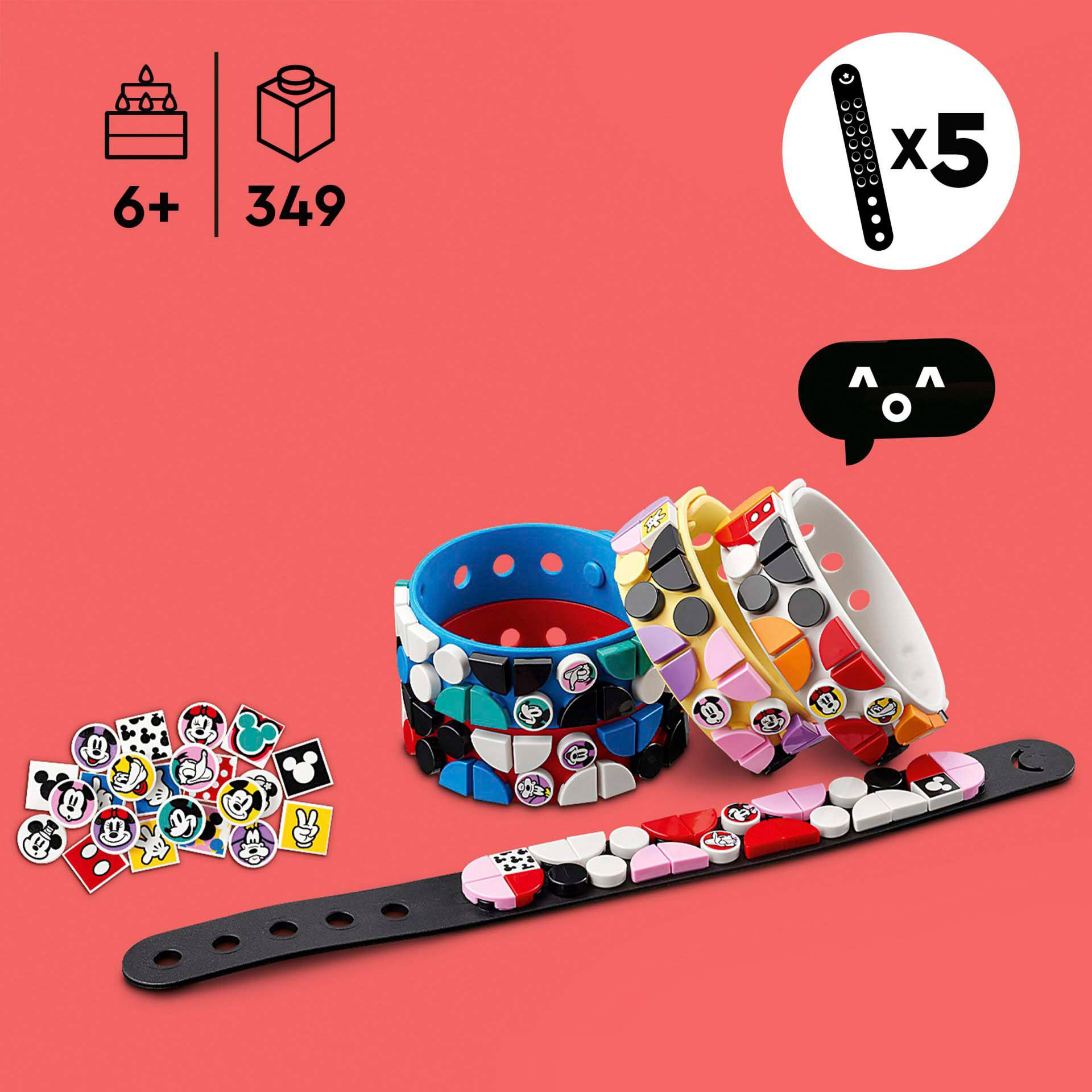 LEGO 41947 DOTS Disney Multipack Bracciali Topolino e Amici, Kit Fai da Te, Set 41947, , large