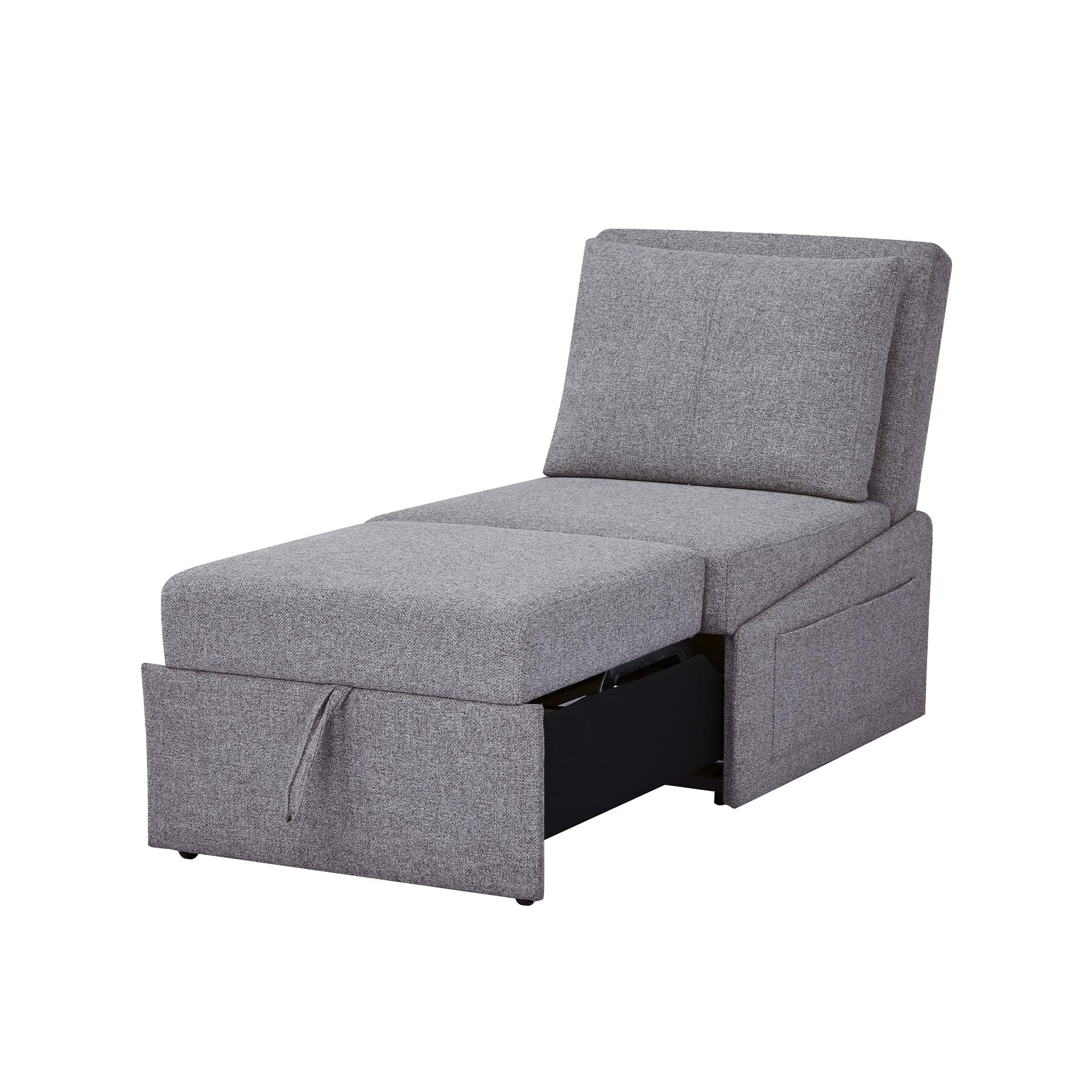 Poltrona letto singolo salvaspazio grigia, , large