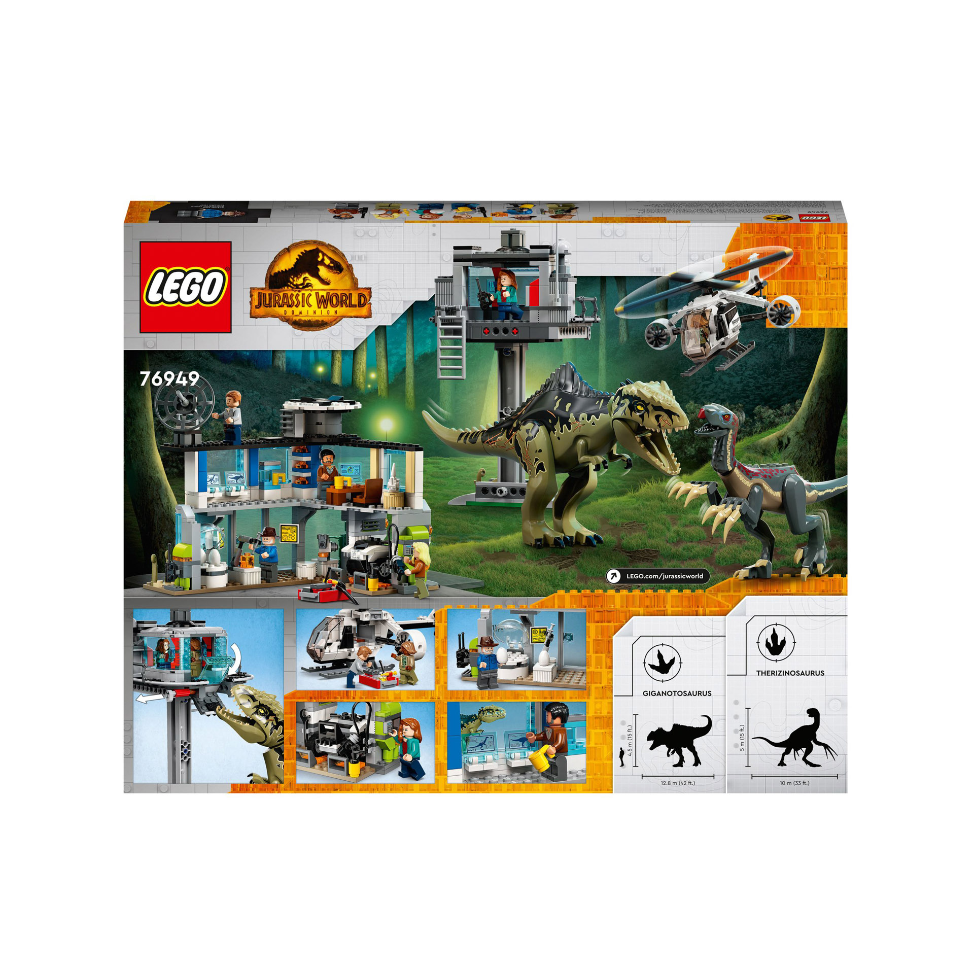 LEGO 76949 Jurassic World l'Attacco del Giganotosauro e del Terizinosauro, Dino 76949, , large