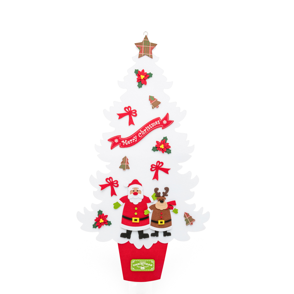 JOTOL Albero di Natale in Feltro,52 Pezzi Feltro Albero Natale Ornamenti Staccabili,Albero di Natale Fai Da Te per Bambini,Regali,Forniture per Feste 