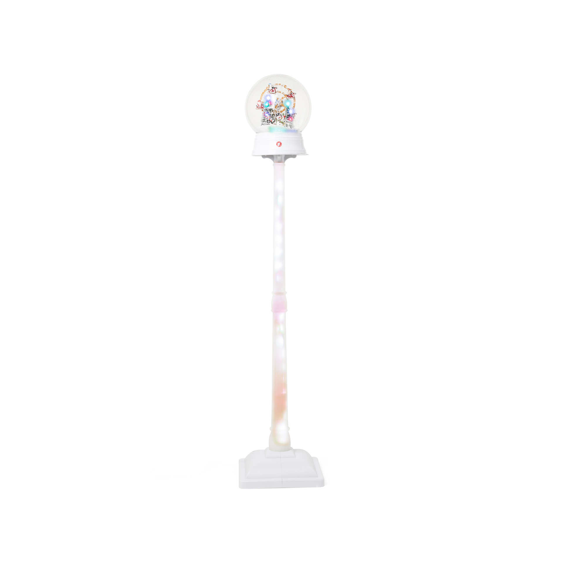 Lampione Musicale Natalizio Con Luci E Neve - Colore Bianco, , large