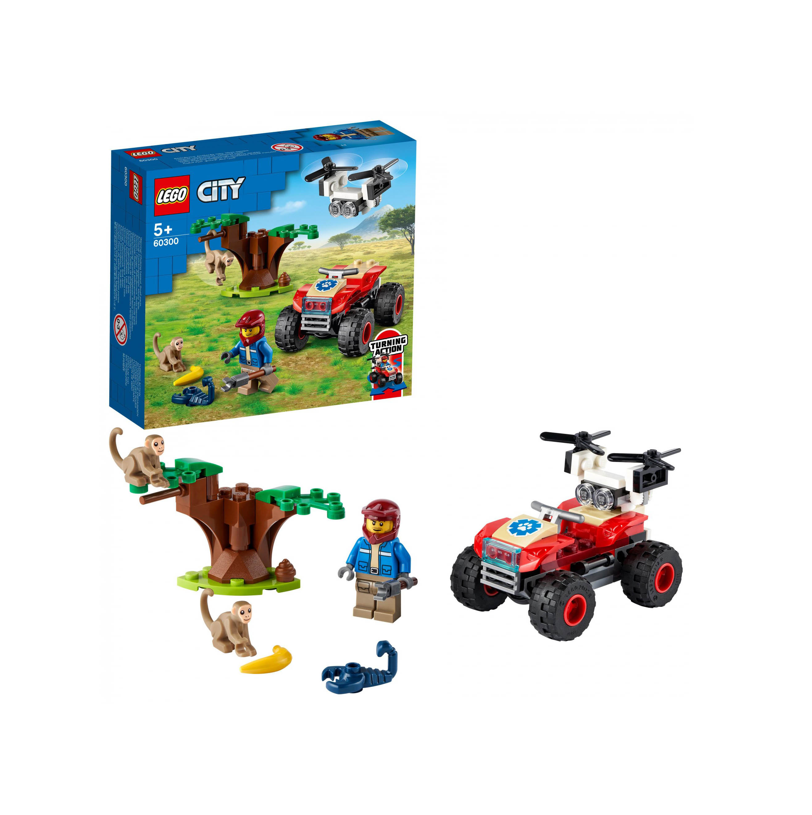 LEGO City Wildlife ATV di Soccorso Animale, Giocattoli per Bambini di 5 Anni con 60300, , large