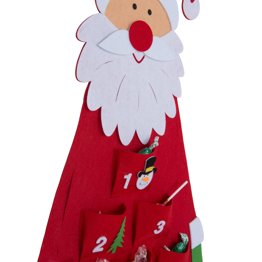 calendario dellAvvento in feltro 3D riutilizzabile Conto alla rovescia per il calendario di Natale per i bambini Decorazioni natalizie Calendario dellAvvento di Babbo Natale 2020 