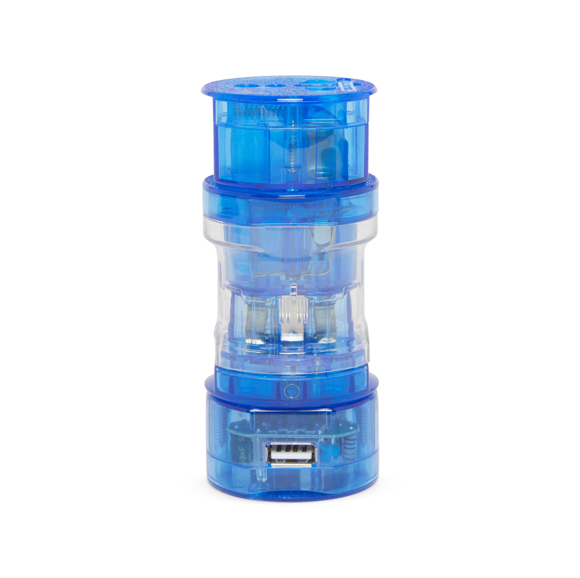 Adattatore universale da viaggio con presa USB - Blu, blu, large
