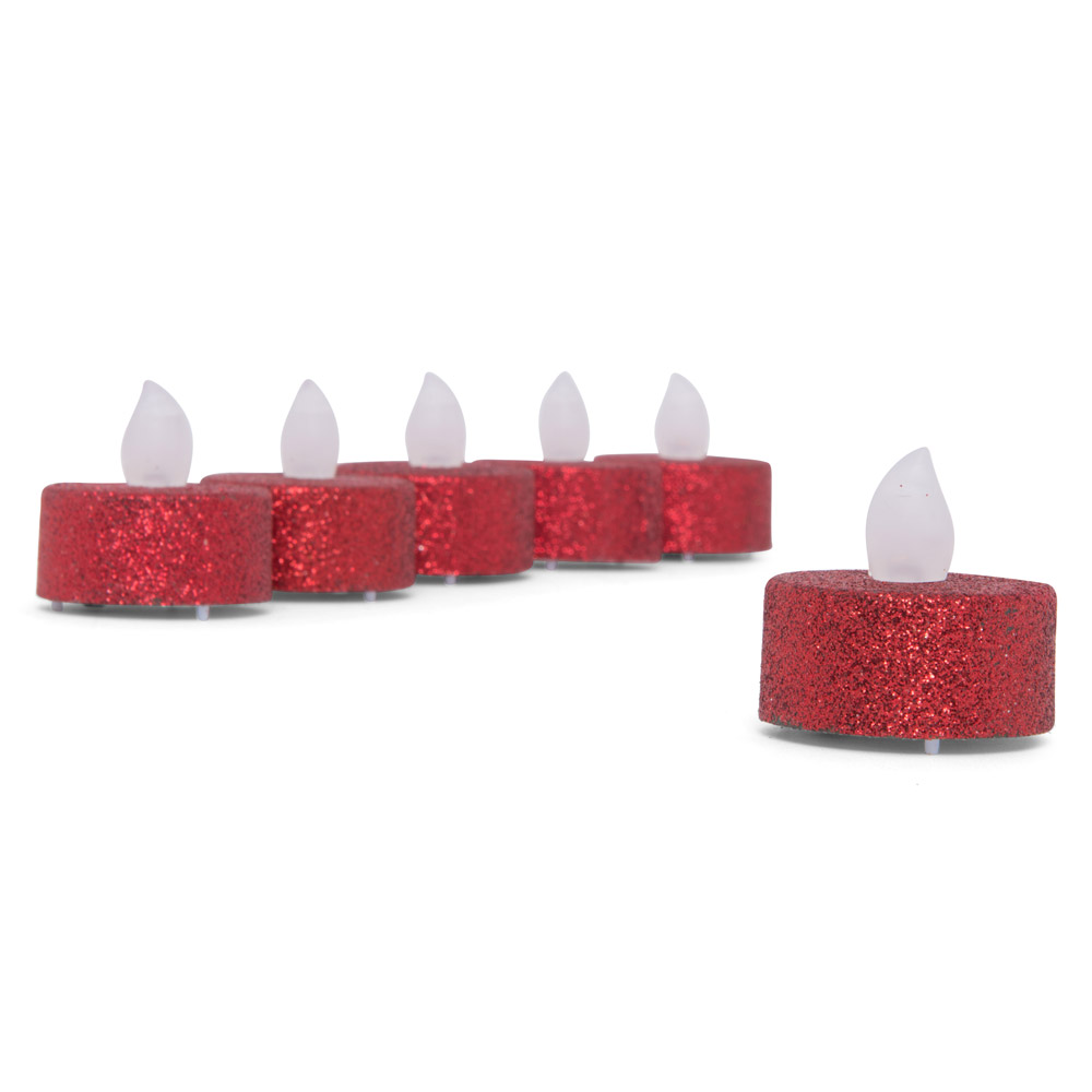 6 Tealight con luce a led tremolante, , large