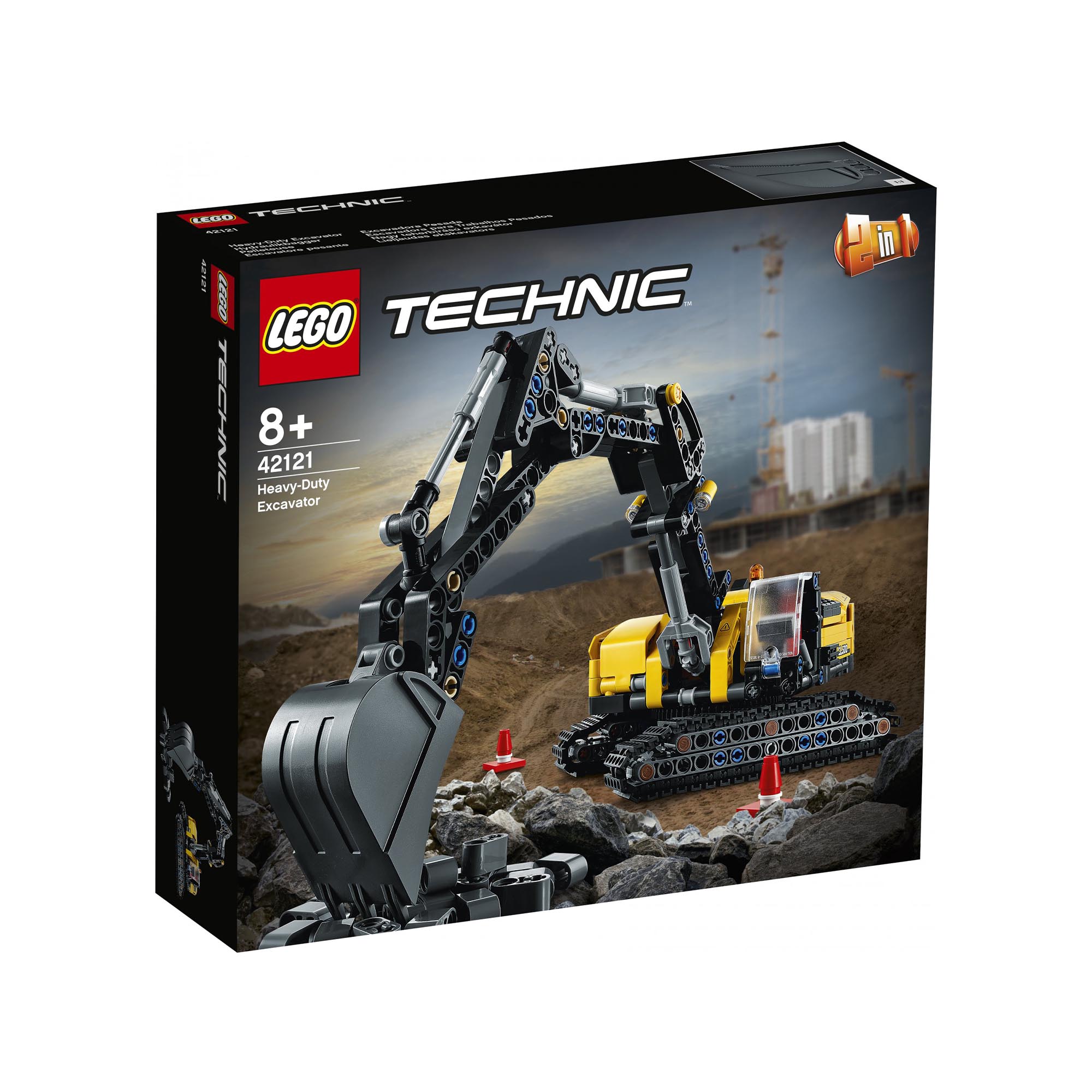 LEGO Technic Escavatore Pesante, Trattore, Modellino 2 in 1, Kit di Costruzione  42121, , large