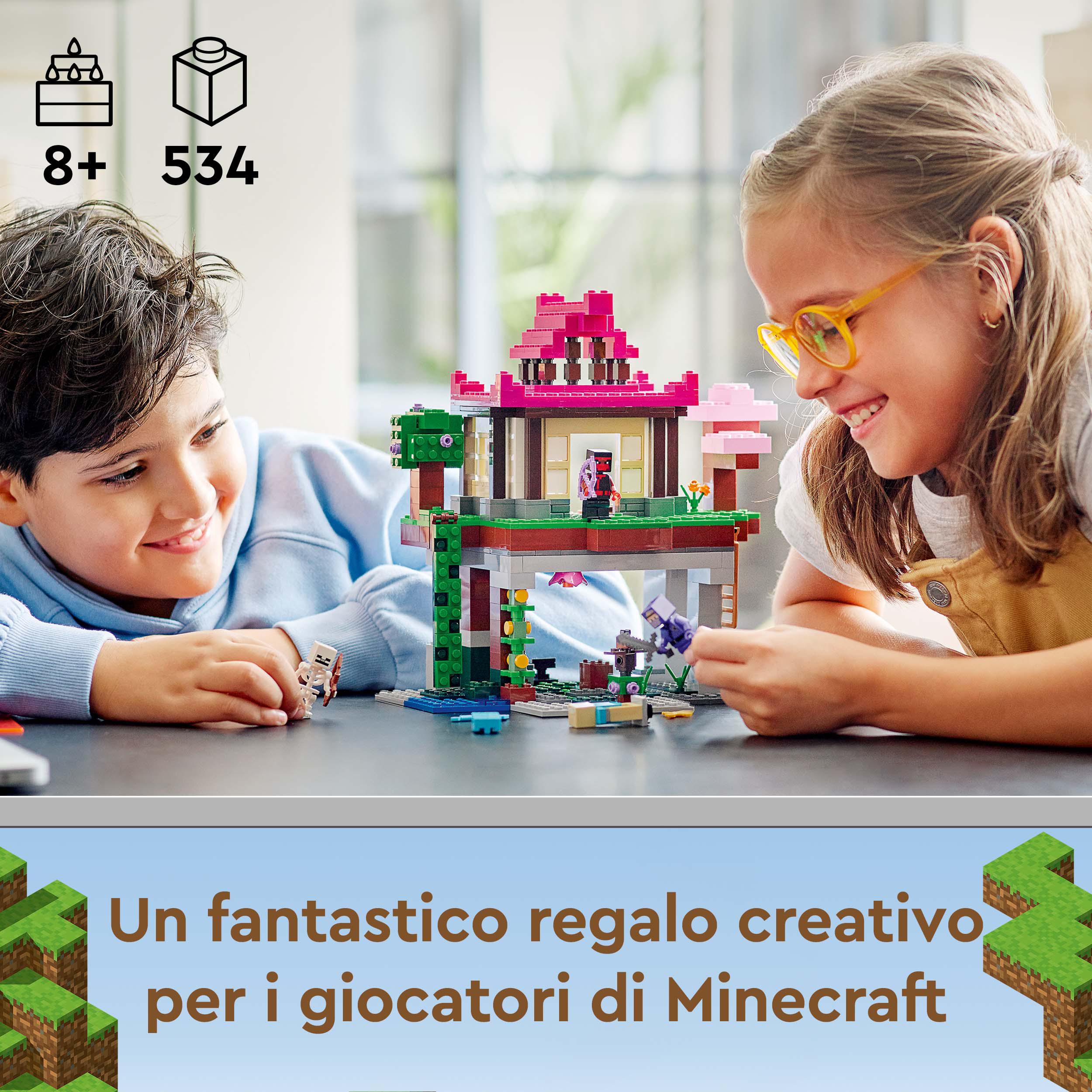 LEGO Minecraft I Campi d'Allenamento, Idea Regalo, Dojo e Bottega del Fabbro, G 21183, , large