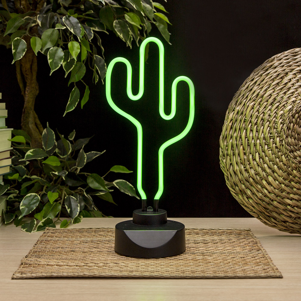 Lampada neon cactus