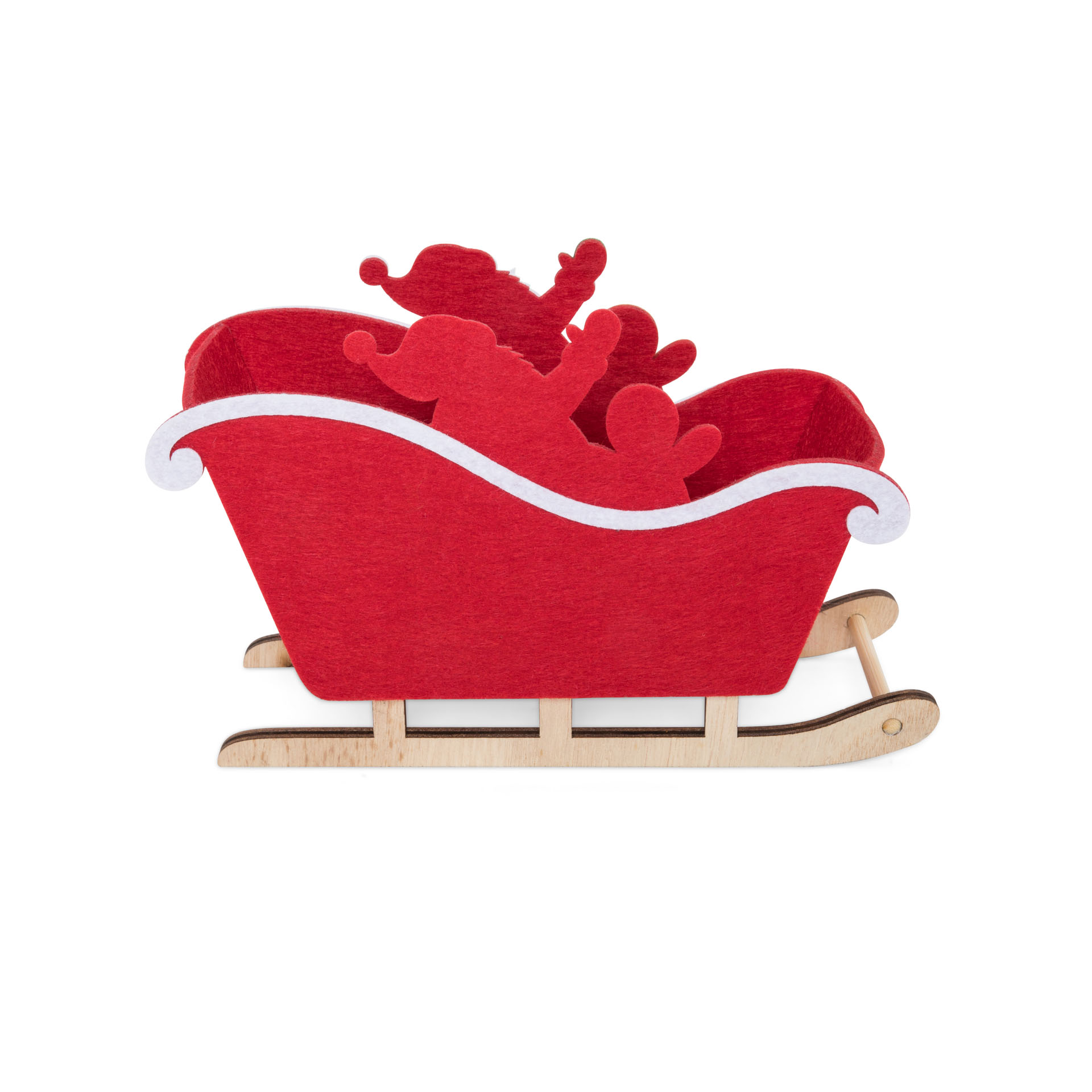 Slitta Babbo Natale in legno, , large