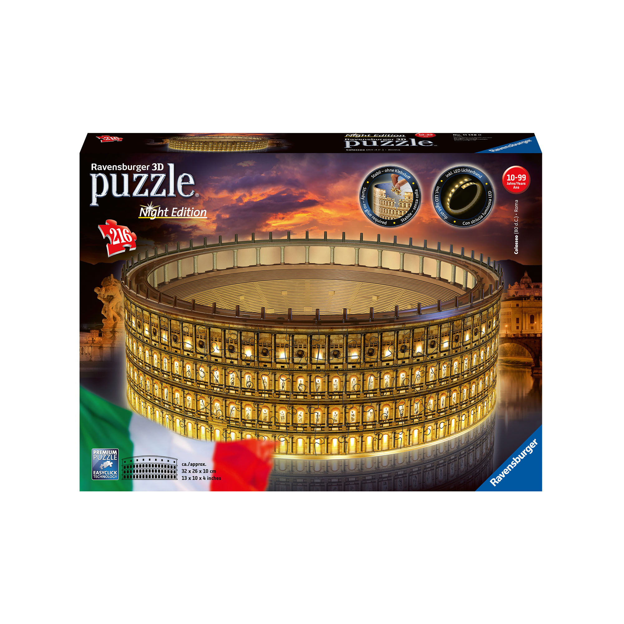 Ravensburger 3d Puzzle Building - 11148 - Colosseo Night Edition, , large