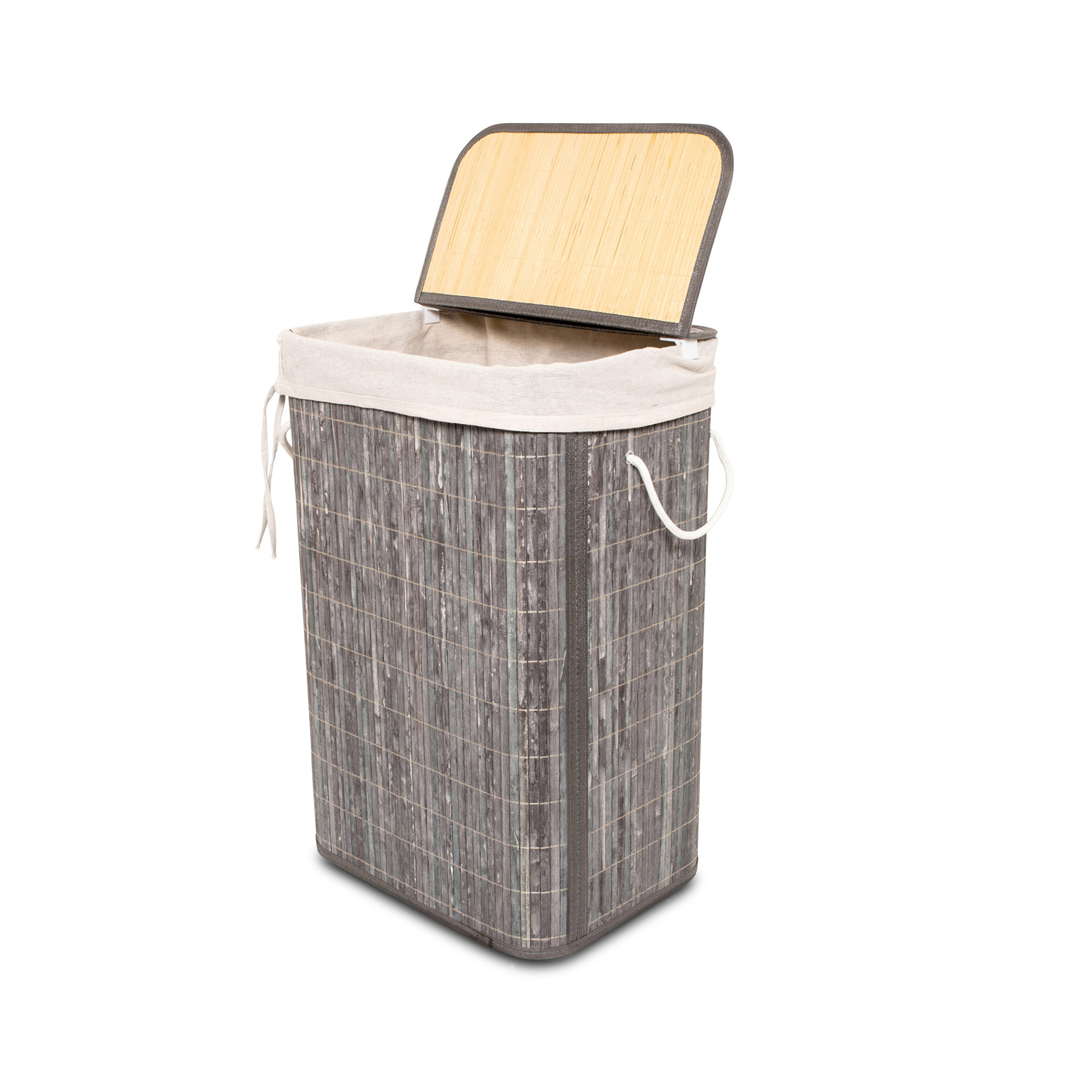 Porta Biancheria Rettangolare In Bamboo - Naturale. in vendita online