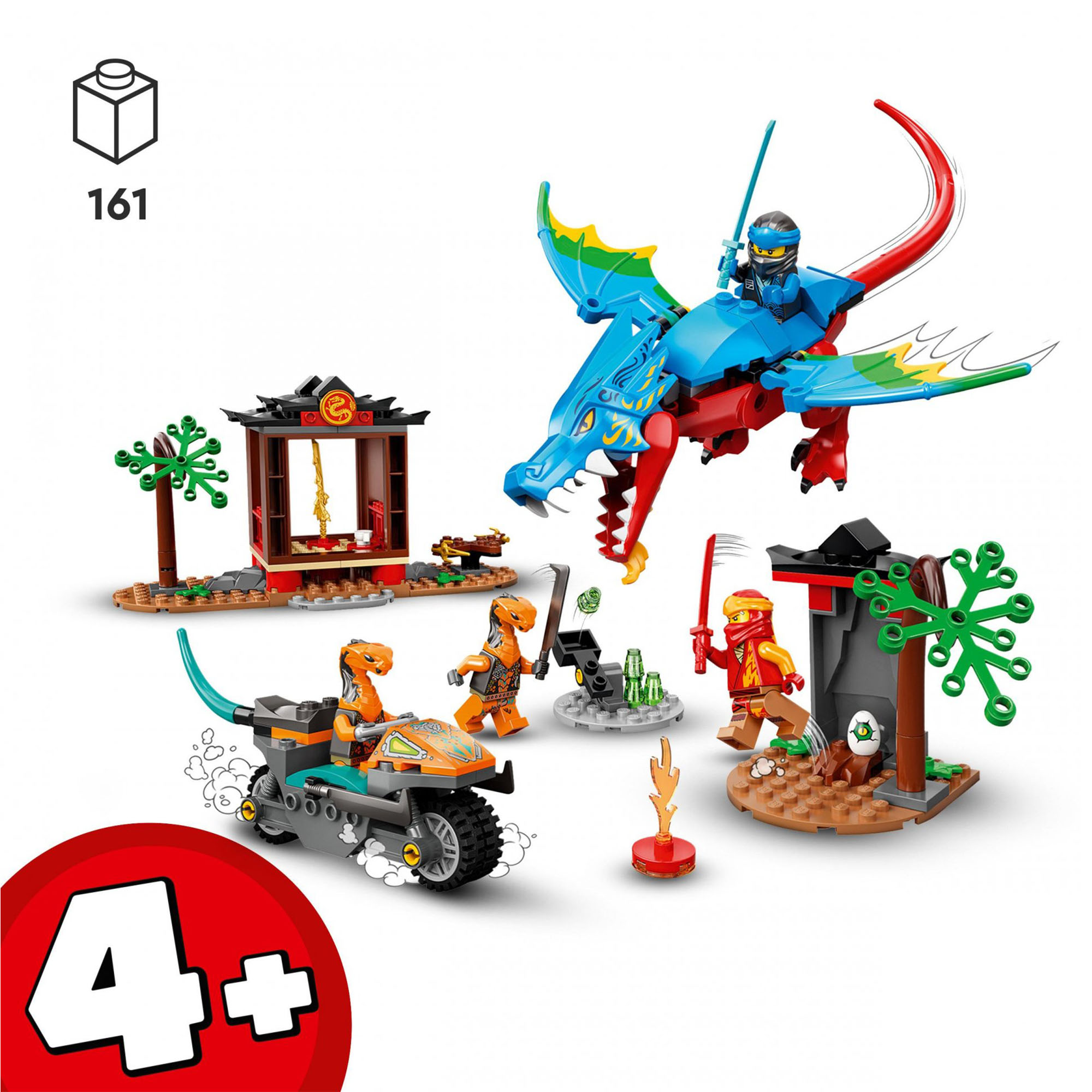 LEGO Ninjago Il Tempio del Ninja Dragone, Set di Costruzioni con Drago e Moto Gi 71759, , large