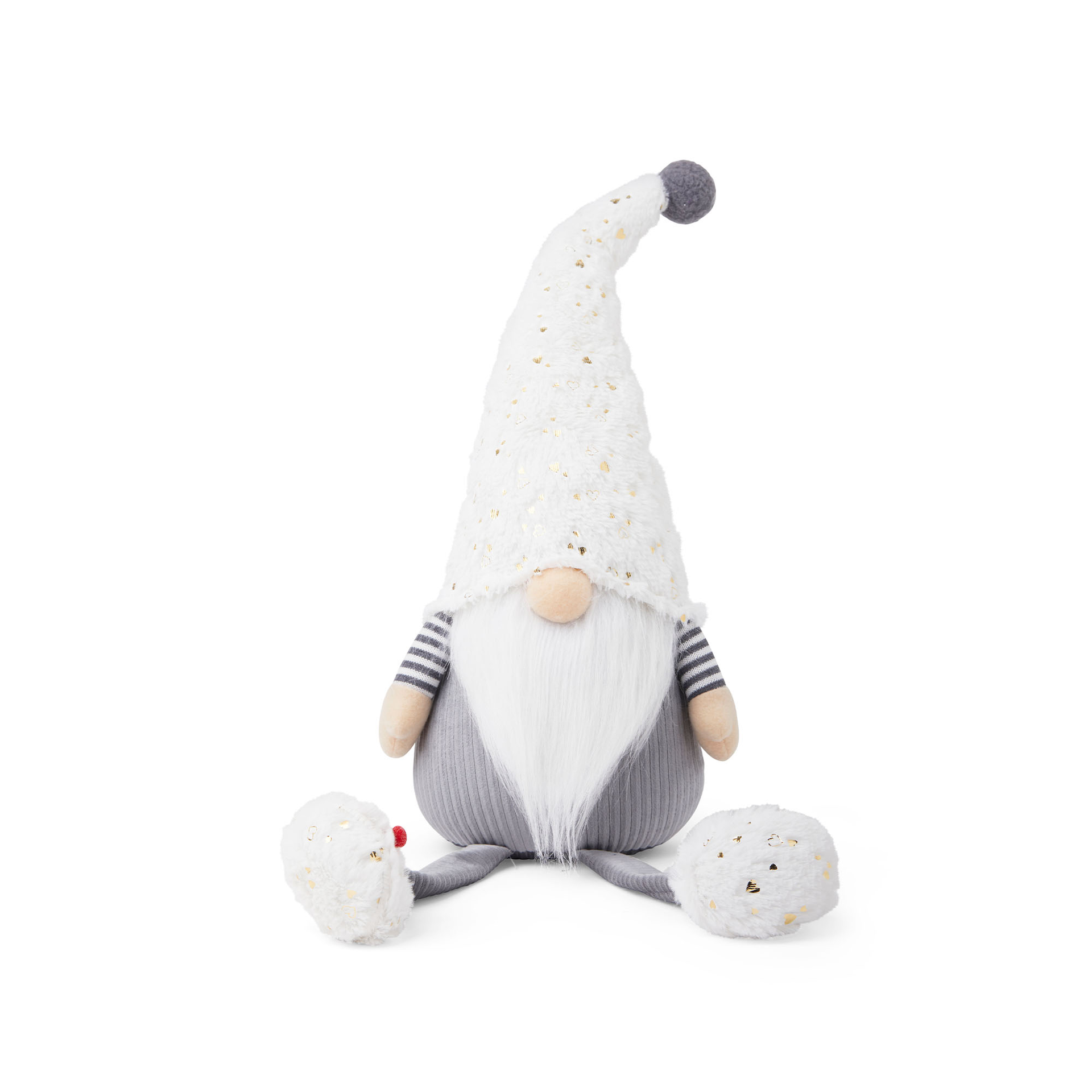 Maxi Gnomo Fermaporta Seduto - Cappello Bianco, , large