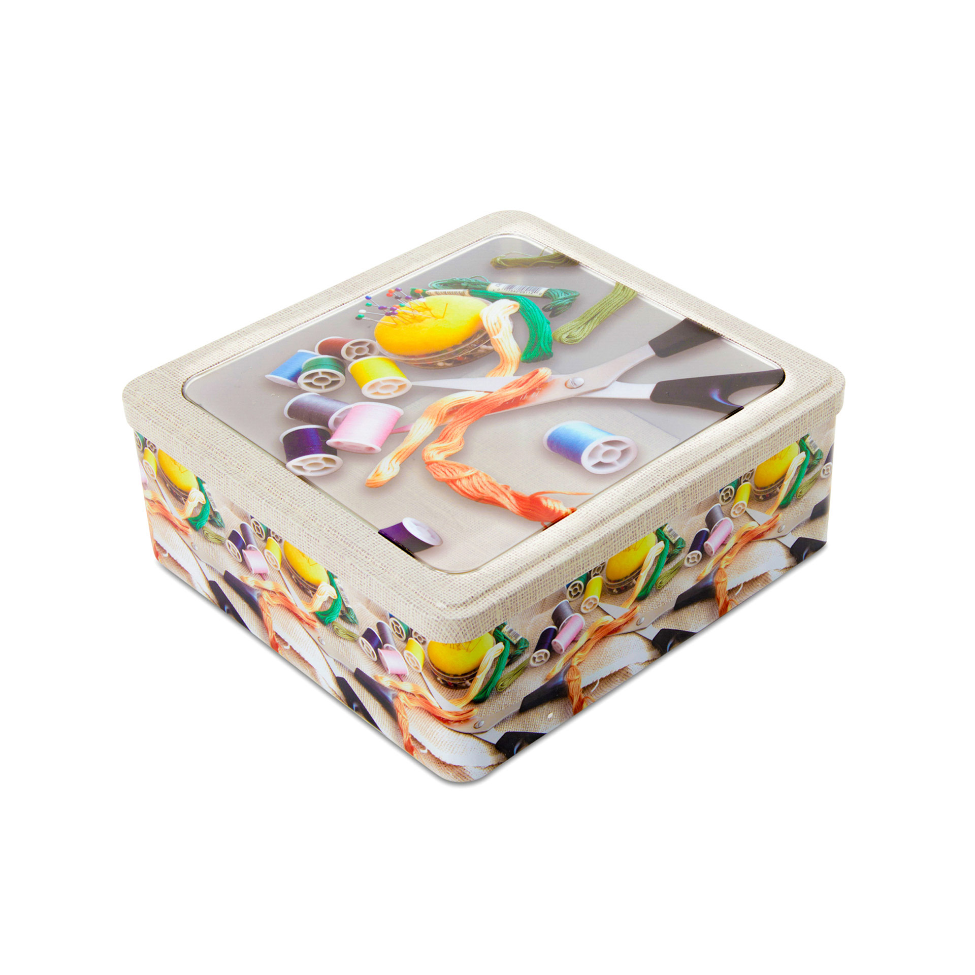 Scatola in latta cucito, , large