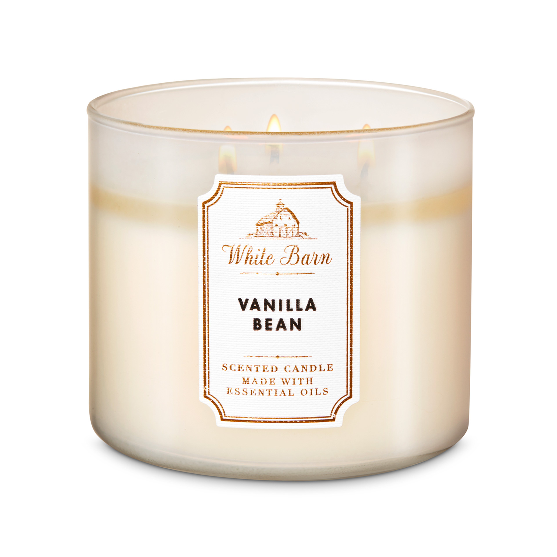 Vanilla Bean Candela profumata decorativa 3 stoppini con oli essenziali, , large