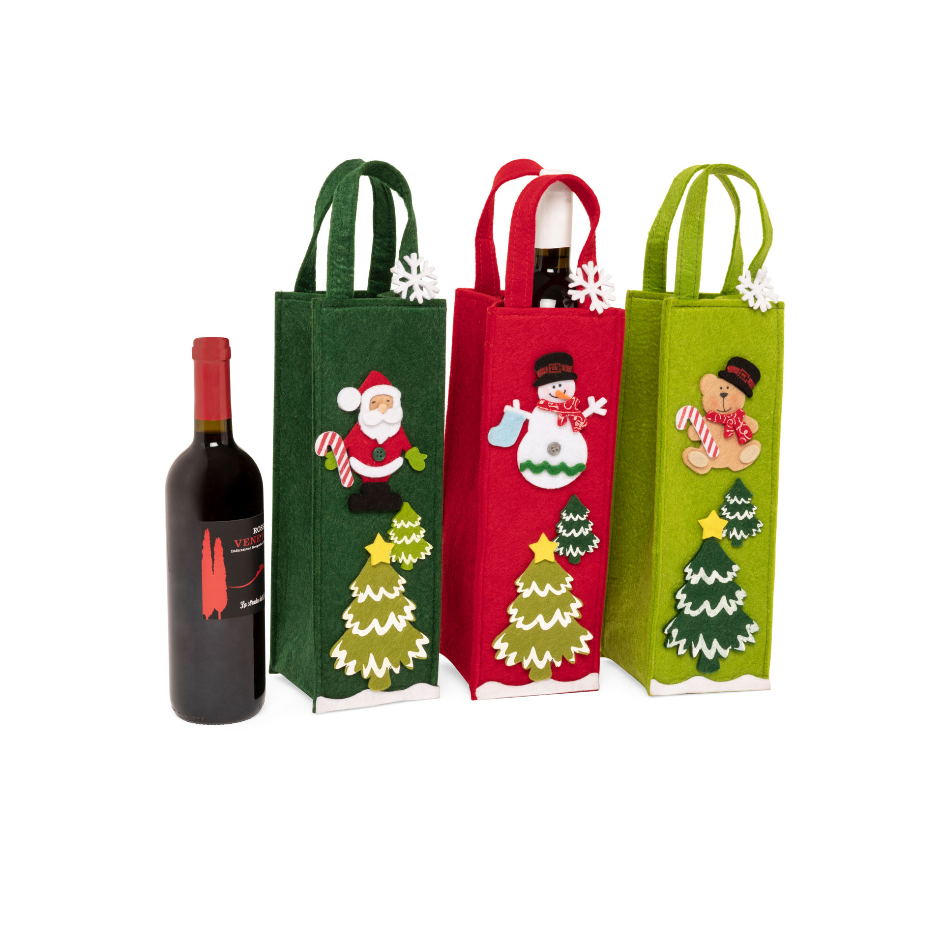 Borsa porta bottiglia natalizia, , large