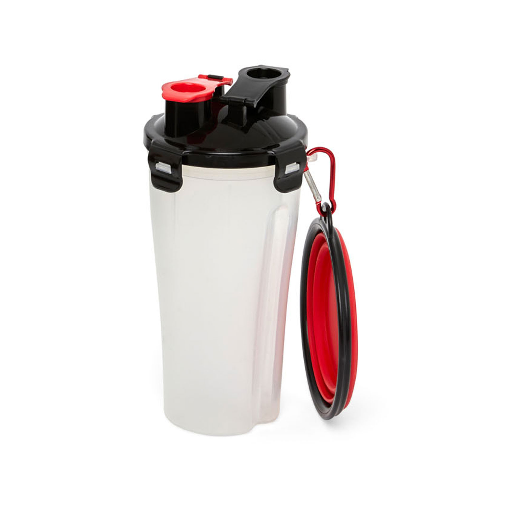 Contenitore acqua e cibo per cani e gatti con ciotola da viaggio, , large