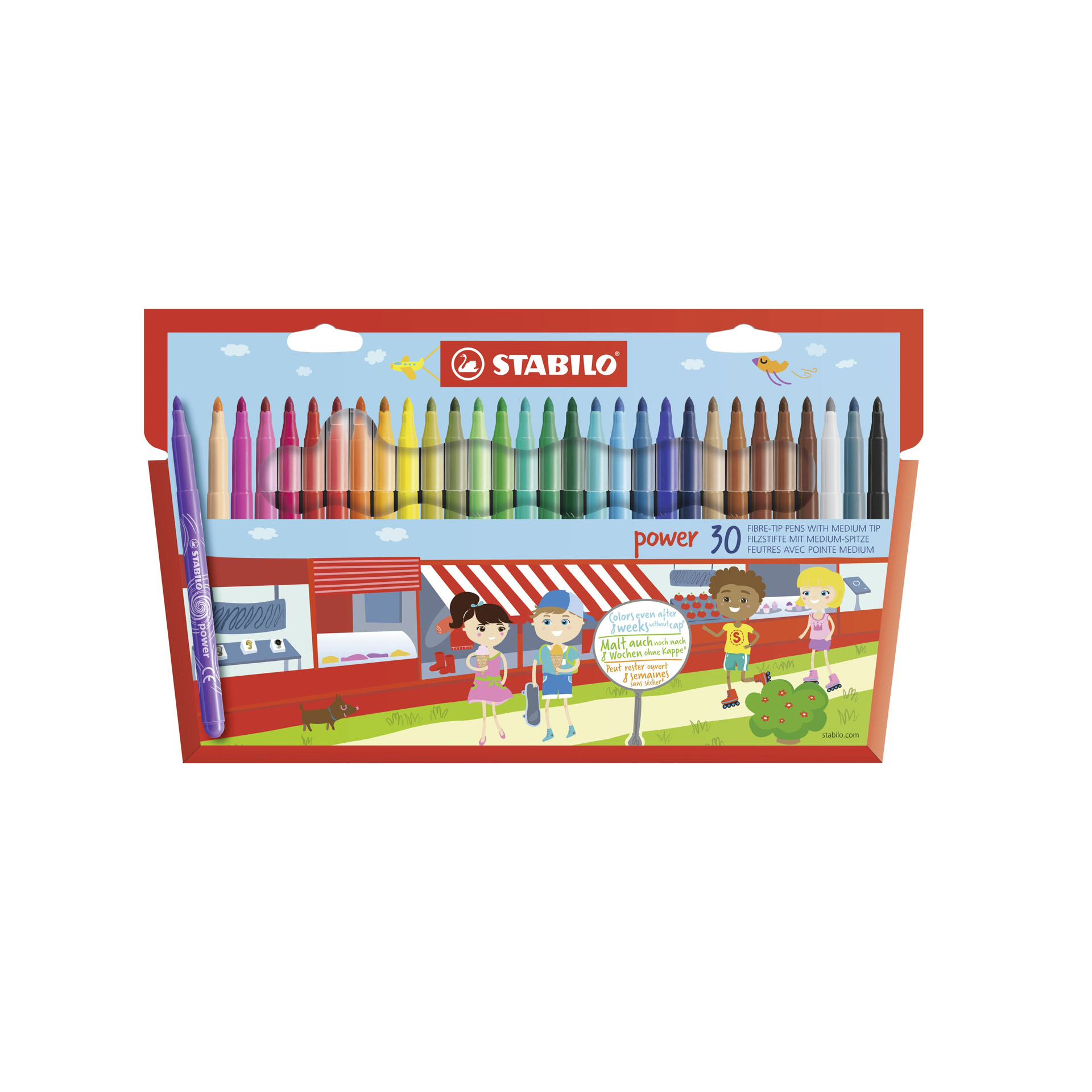 Pennarello - STABILO power - Punta Media - Astuccio da 30 - Colori assortiti, , large