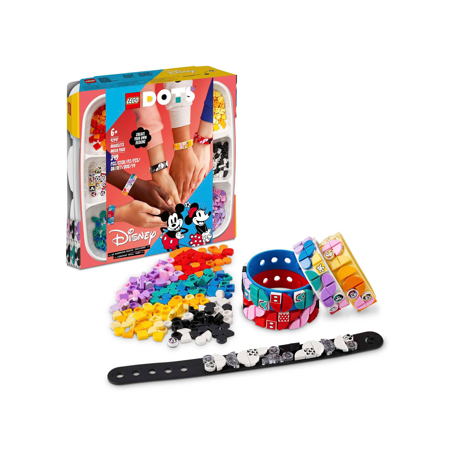 LEGO 41947 DOTS Disney Multipack Bracciali Topolino e Amici, Kit Fai da Te, Set 41947, , large
