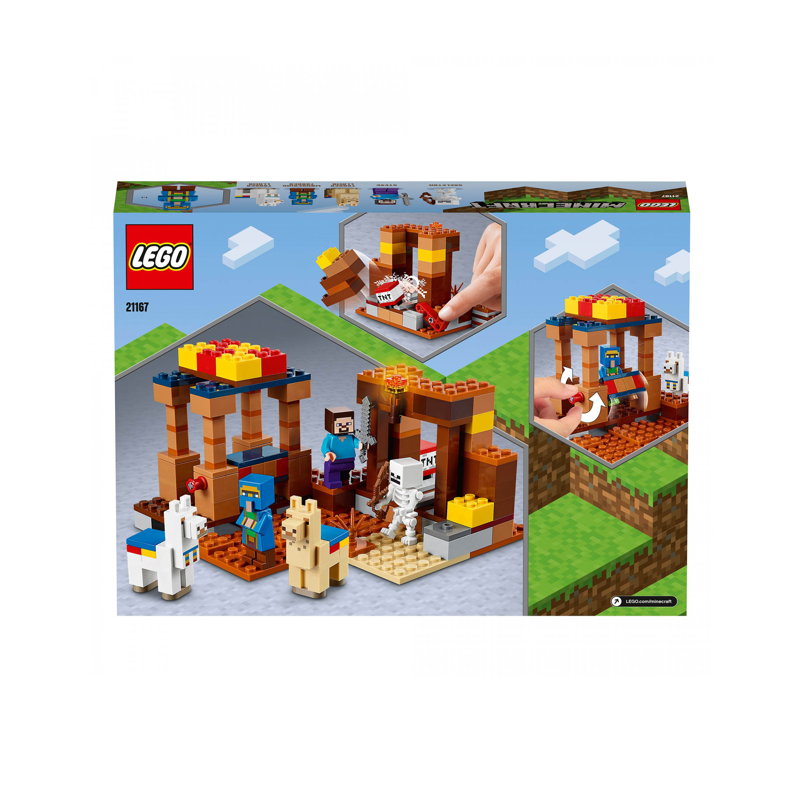 LEGO Minecraft Il Trading Post, Set da Costruzione con Figure di Steve, Scheletr 21167, , large