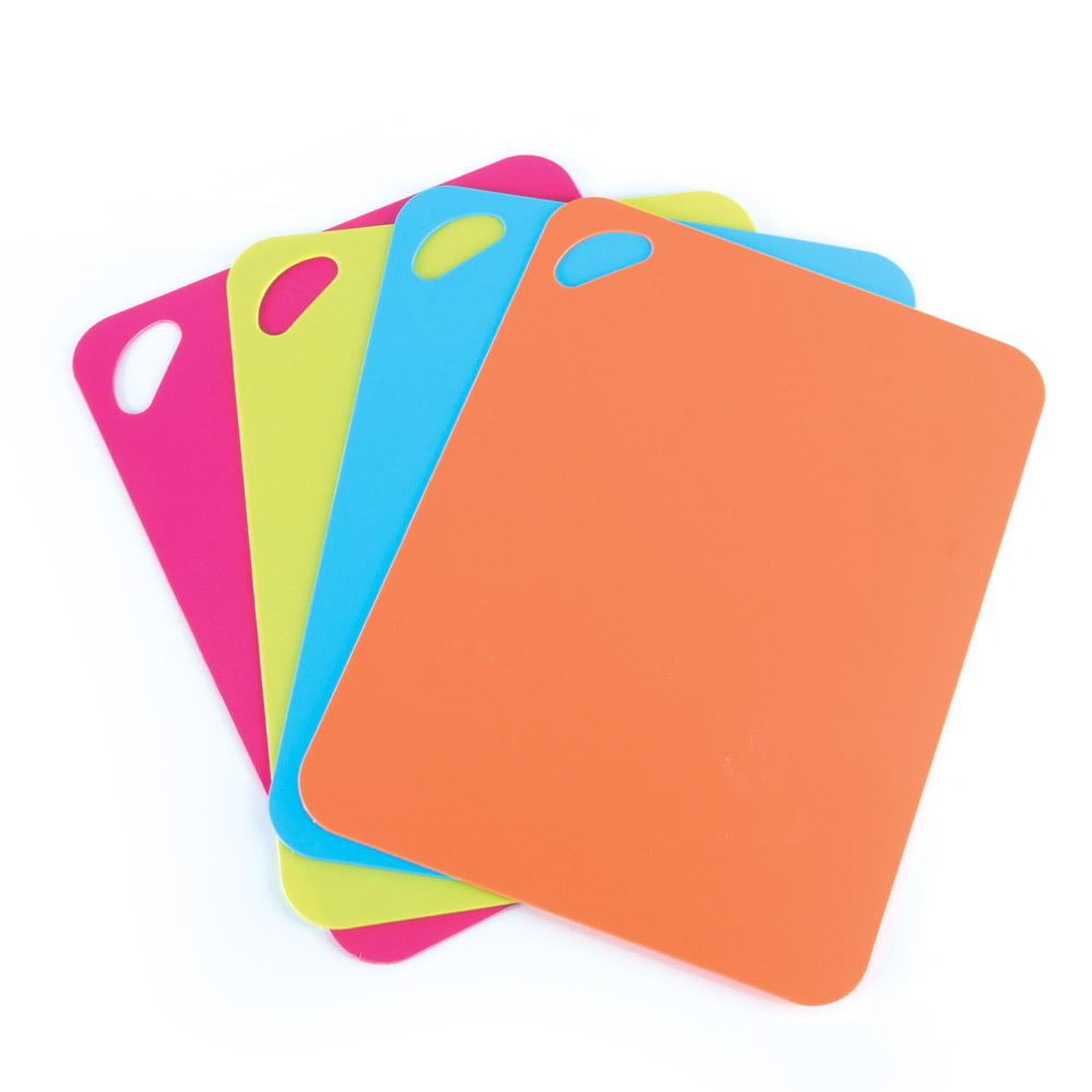 Set 4 taglieri flessibili colorati antiscivolo, , large