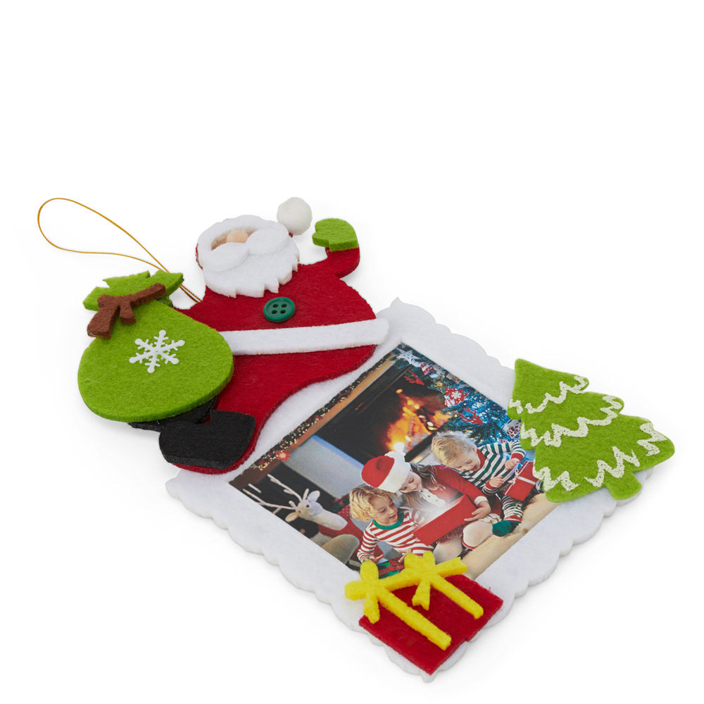 Portafoto In Feltro Per Albero Di Natale - Babbo Natale, , large