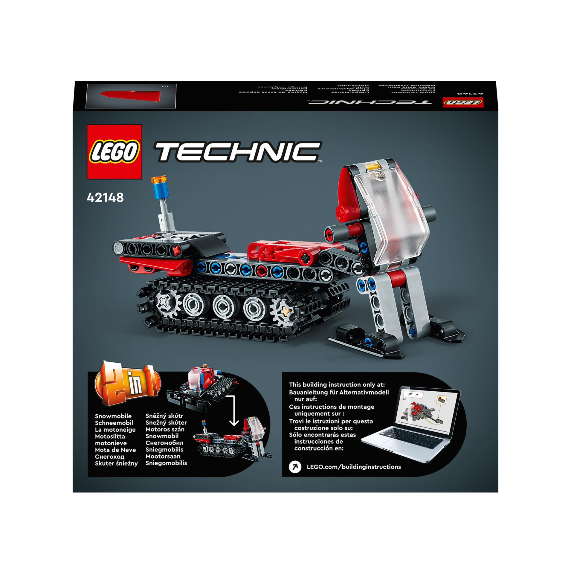 LEGO 42148 Technic Gatto delle Nevi, Set 2 in 1 con Motoslitta e Spazzaneve Gioc 42148, , large