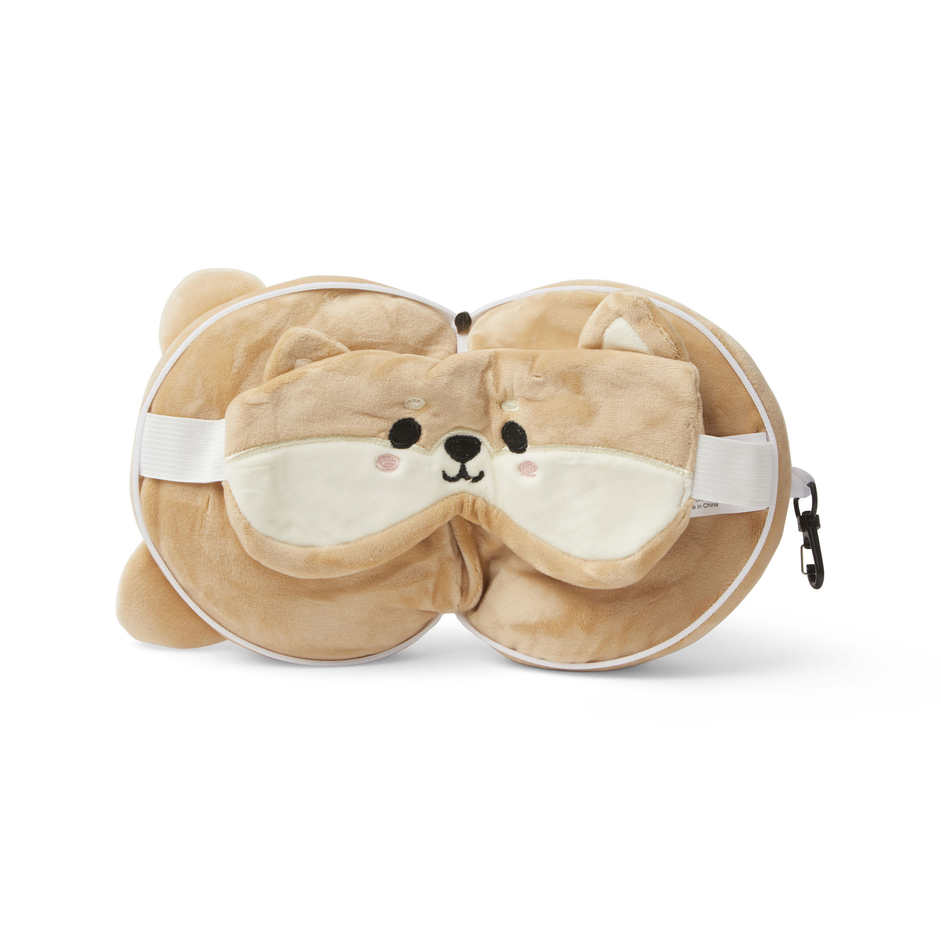 Cuscino da viaggio con maschera per dormire -  Cane shiba, , large