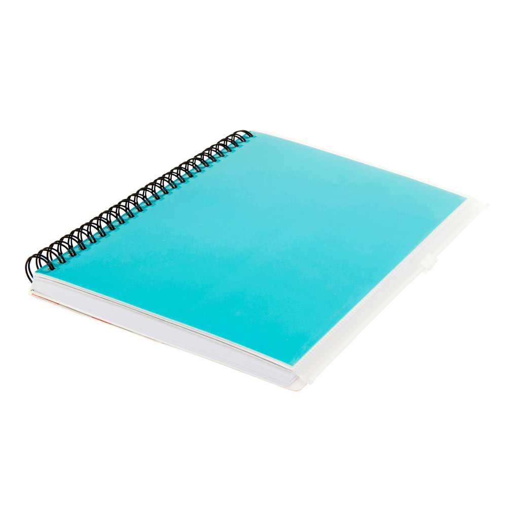 Block notes ad anelli con tasca frontale, , large