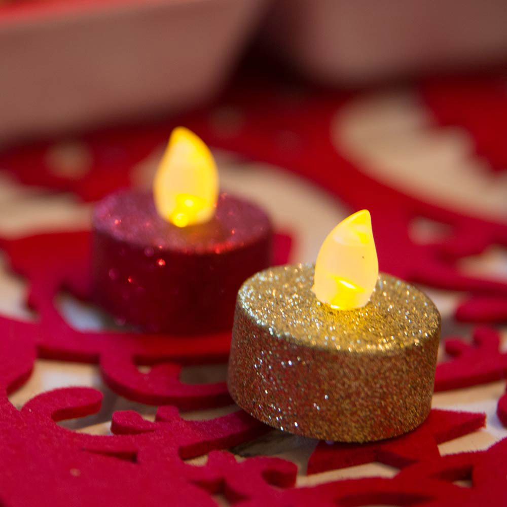 6 Tealight con luce a led tremolante, , large