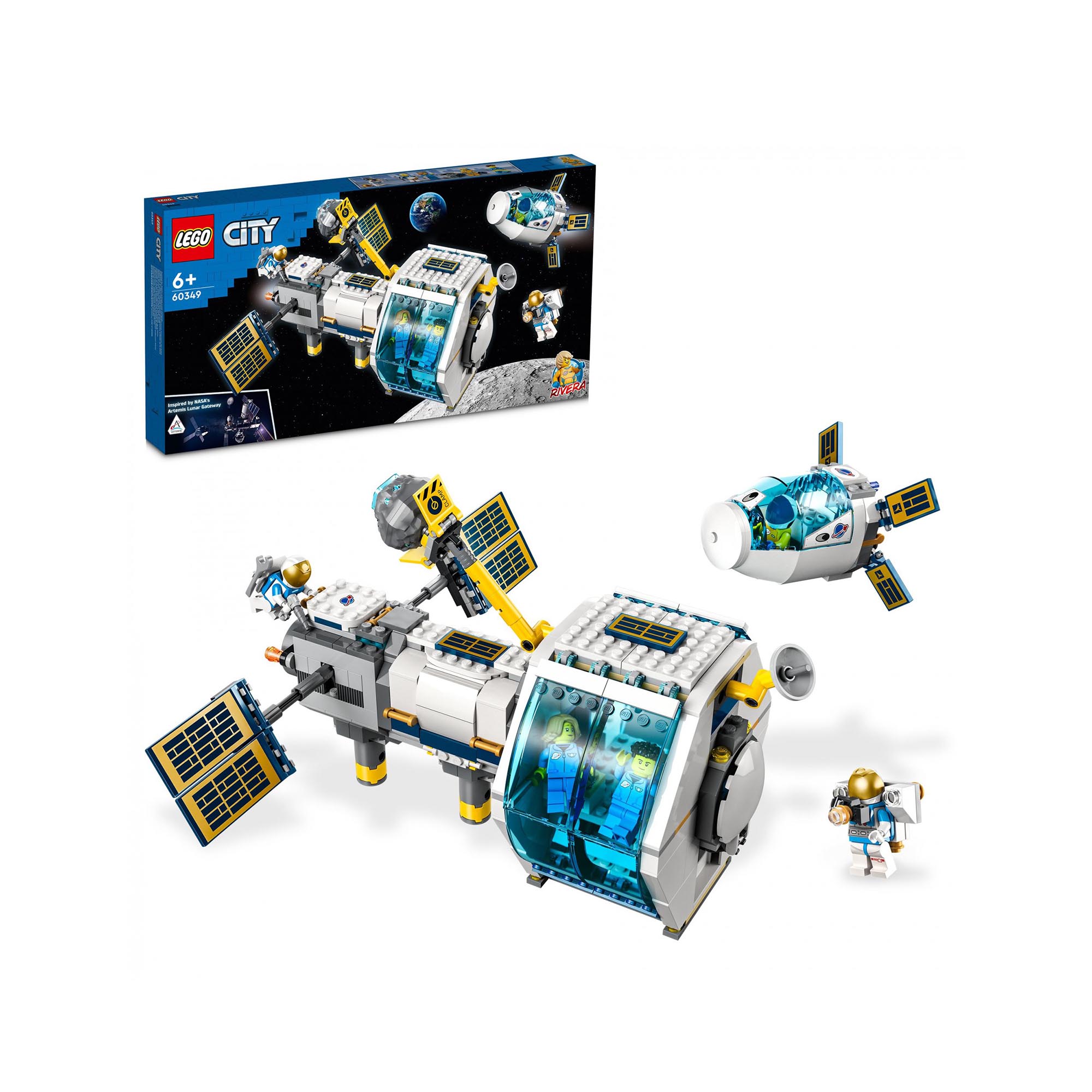 LEGO 60349 City Stazione Spaziale Lunare, Giocattoli Ispirati alla NASA, 5 Minif 60349, , large