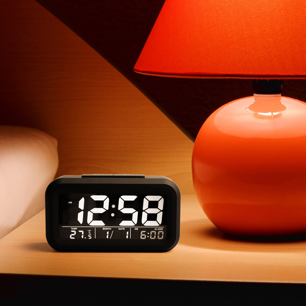CAOLATOR Sveglia Digitale Pieghevole LCD Orologio da Parete Sveglia Notturna Sveglia Rettangolare LED Sveglia Digitale Sveglia da Viaggio Sveglia per Genitori di Lavoro Student-Orange 