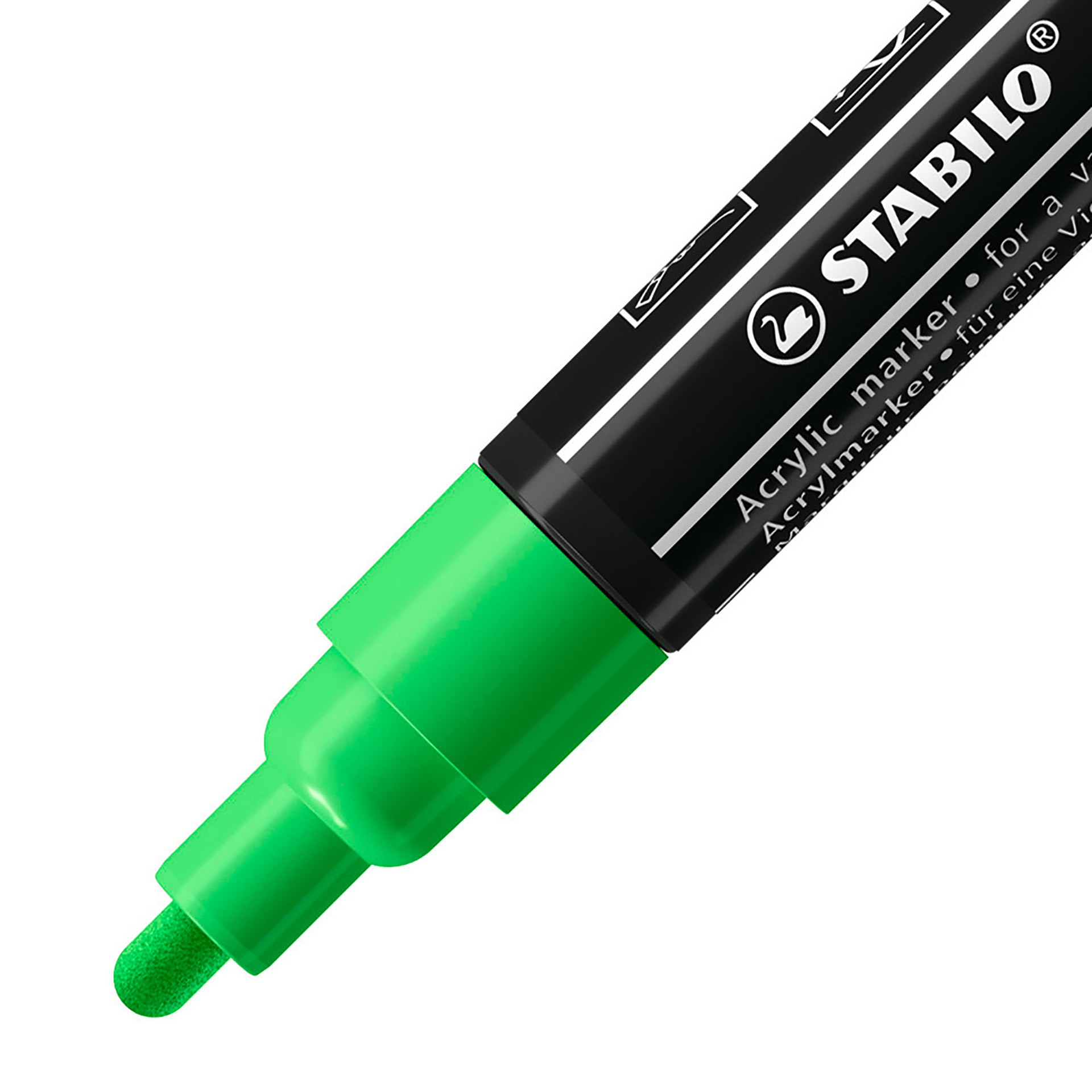 STABILO FREE Acrylic - T300 Punta rotonda 2-3mm - Confezione da 5 - Verde Foglia, , large