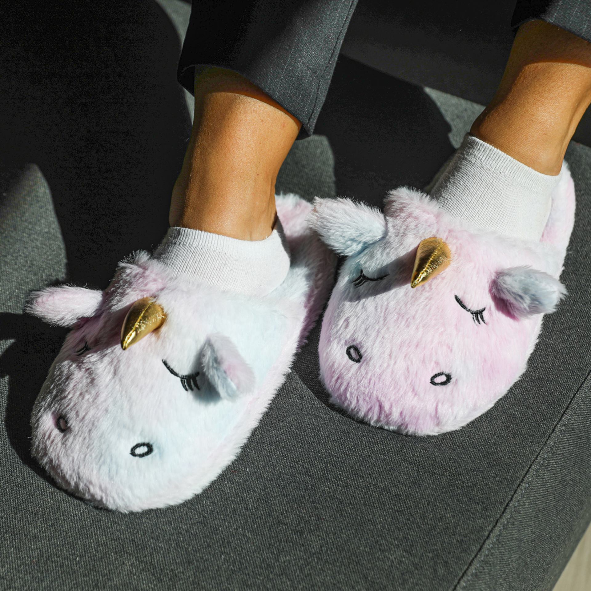 Pantofole unicorno - Taglia S-M, , large