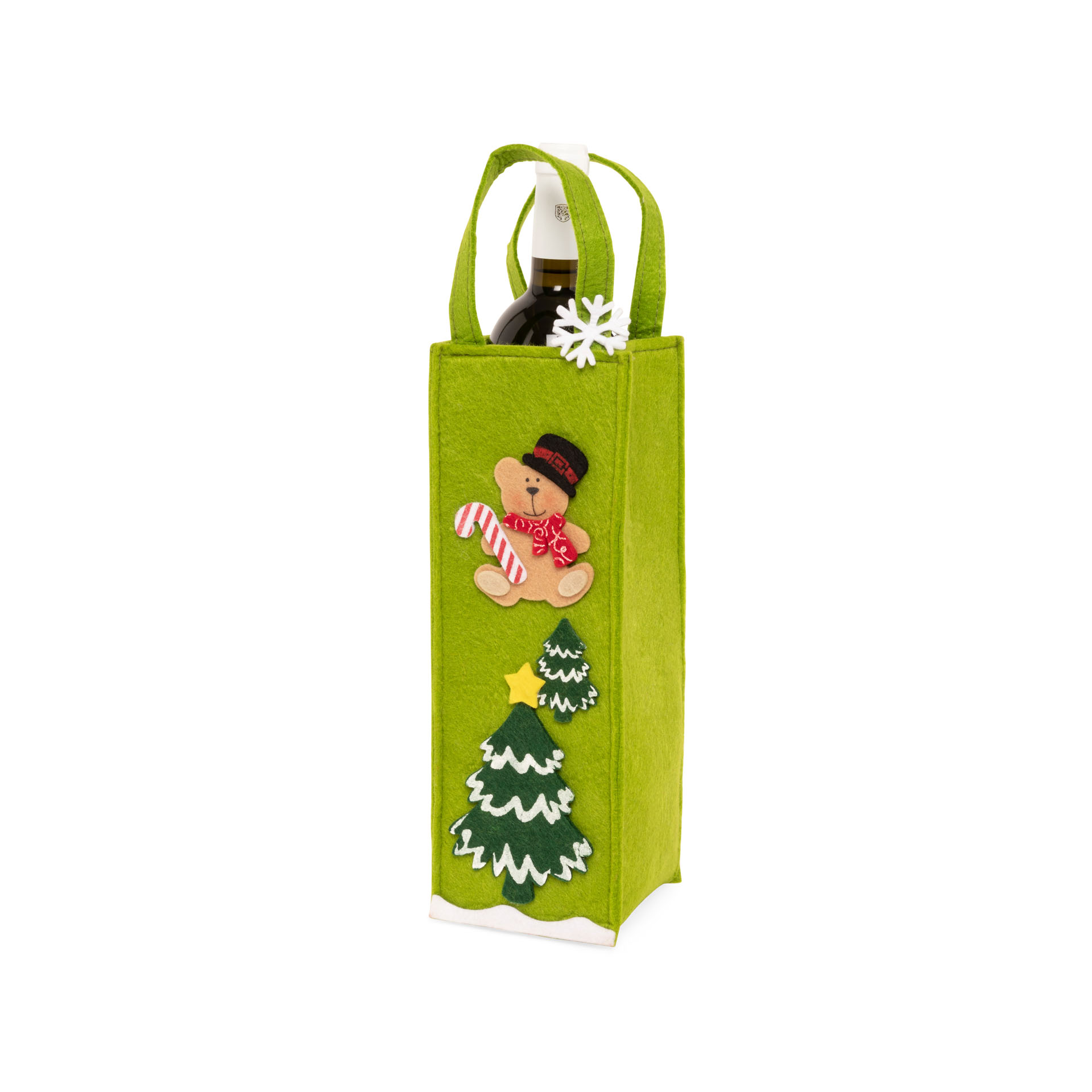 Borsa porta bottiglia natalizia, , large